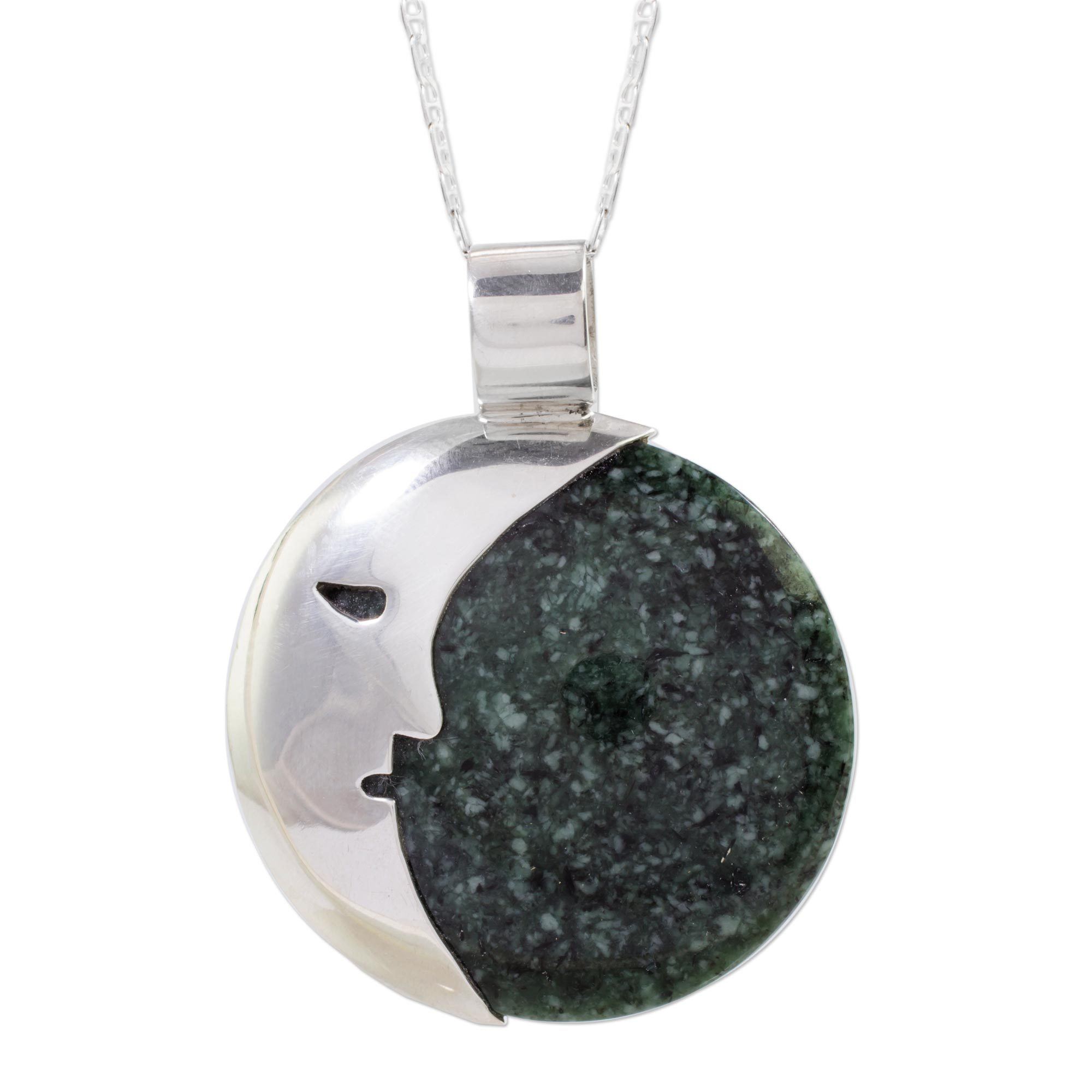 Premium Moon Eclipse Jade Pendant Necklace