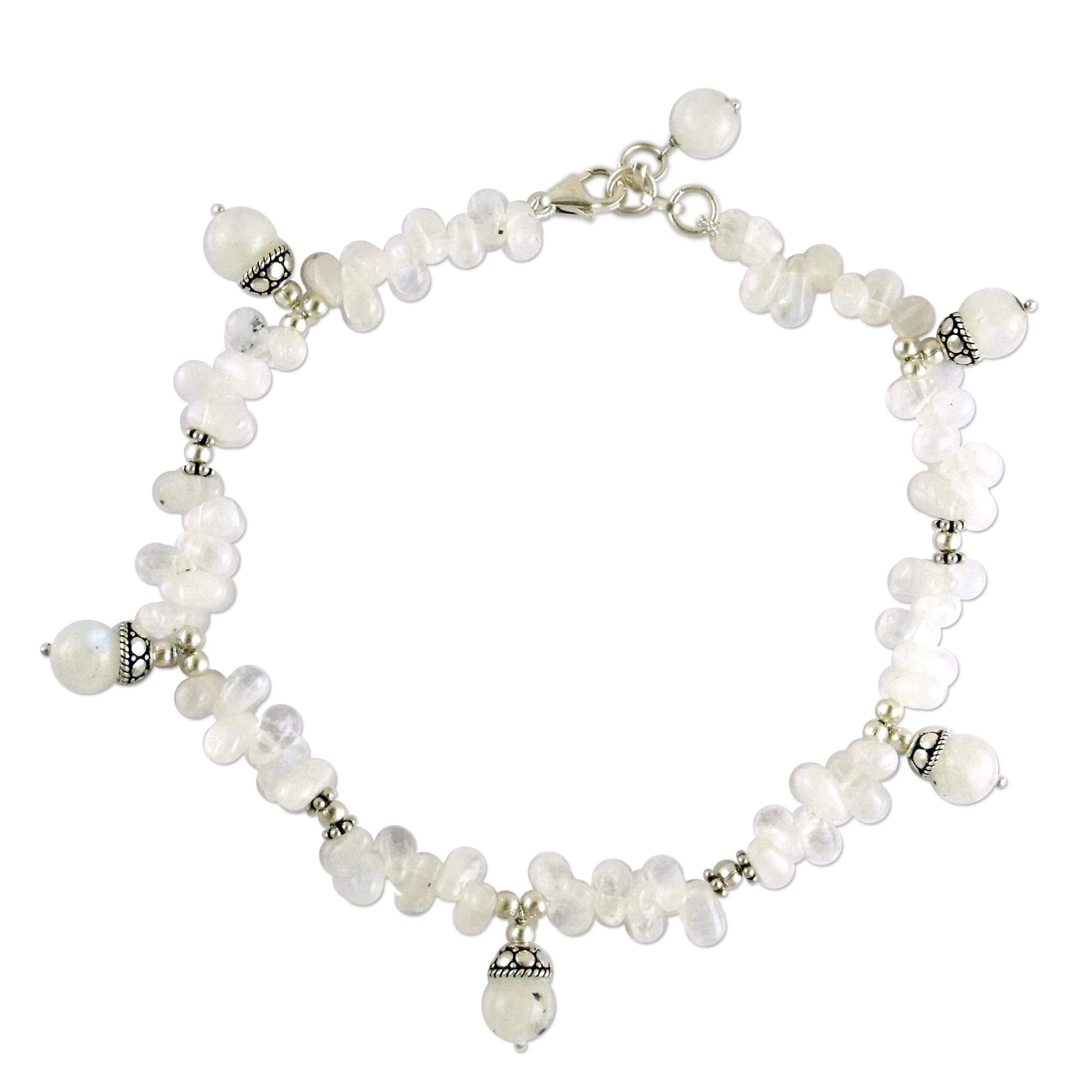 Premium Mystic Moonstone Anklet - Handmade Elegance