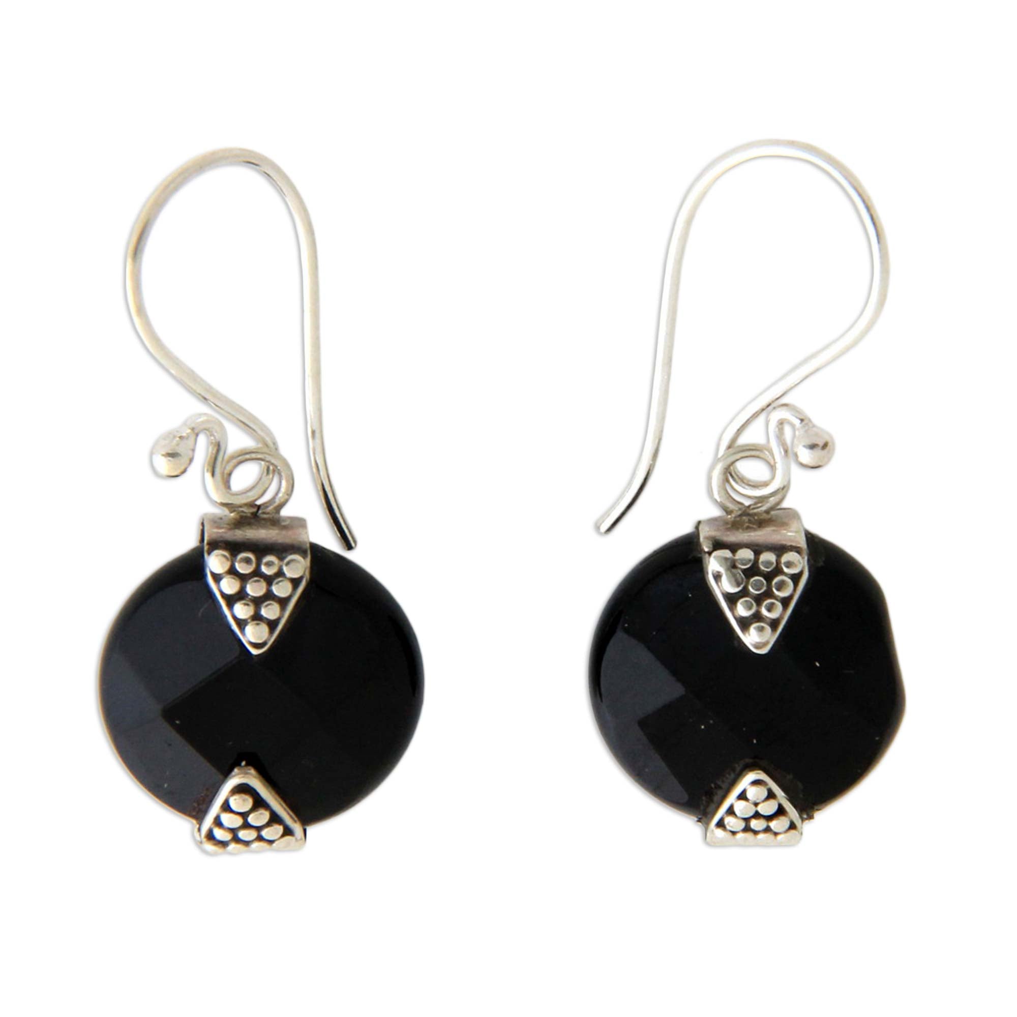 Premium Sylph Onyx Sterling Silver Dangle Earrings – Handcrafted in Indonesia