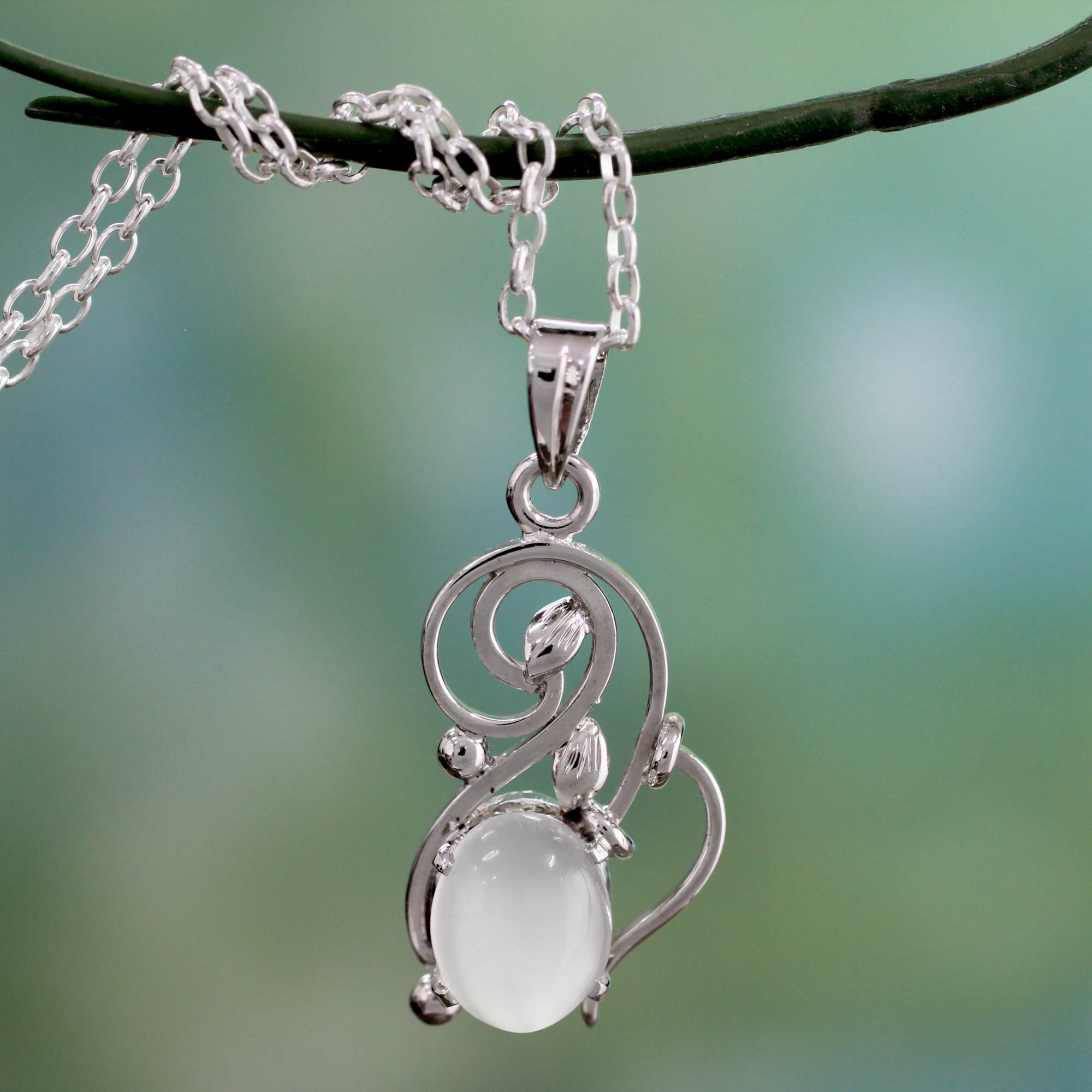 Premium Lunar Treasure Moonstone Necklace - Artisan Crafted Sterling Silver Jewelry