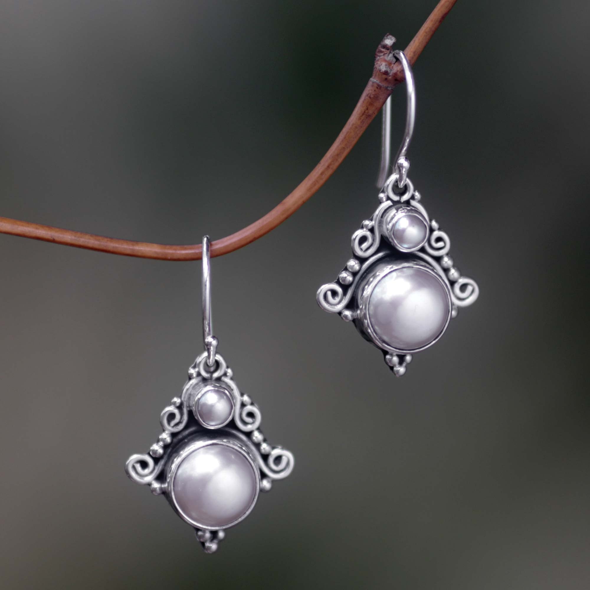 Premium Handmade Sterling Silver Pearl Earrings