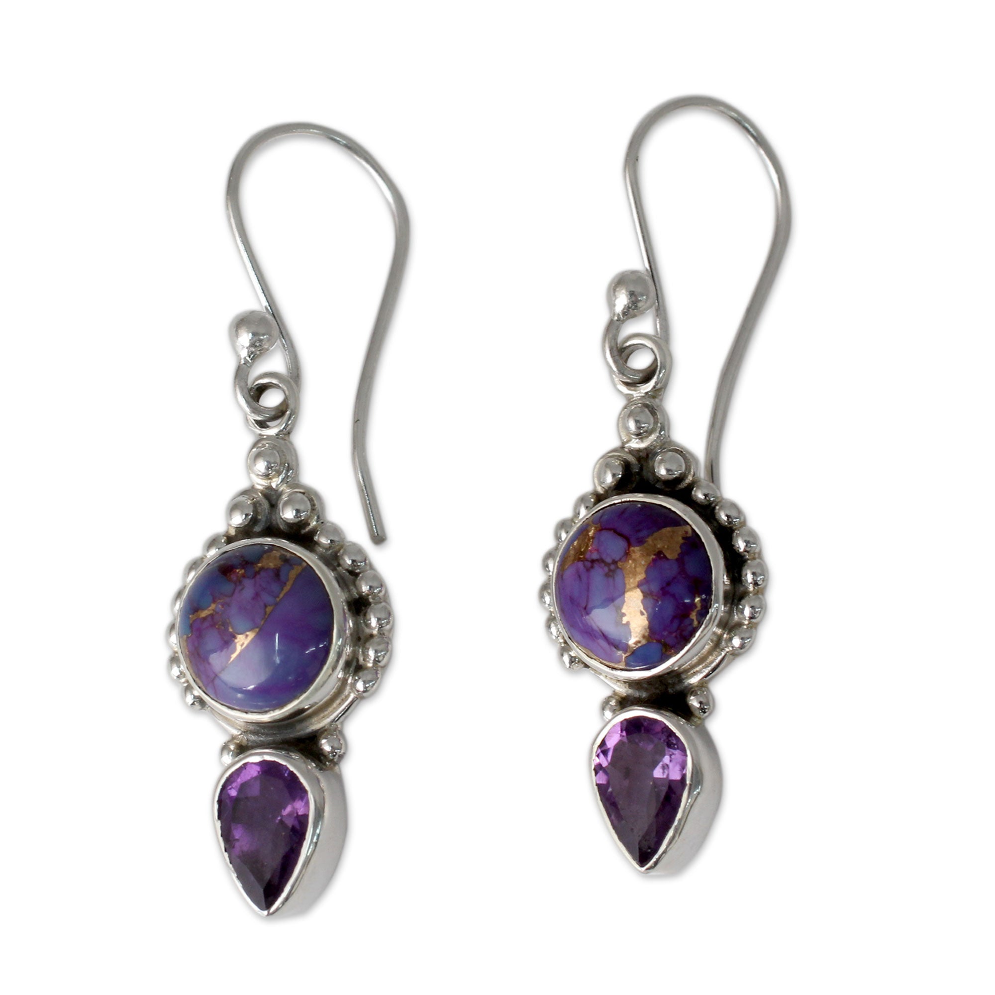 Premium Multi-Gem Sterling Silver Dangle Earrings