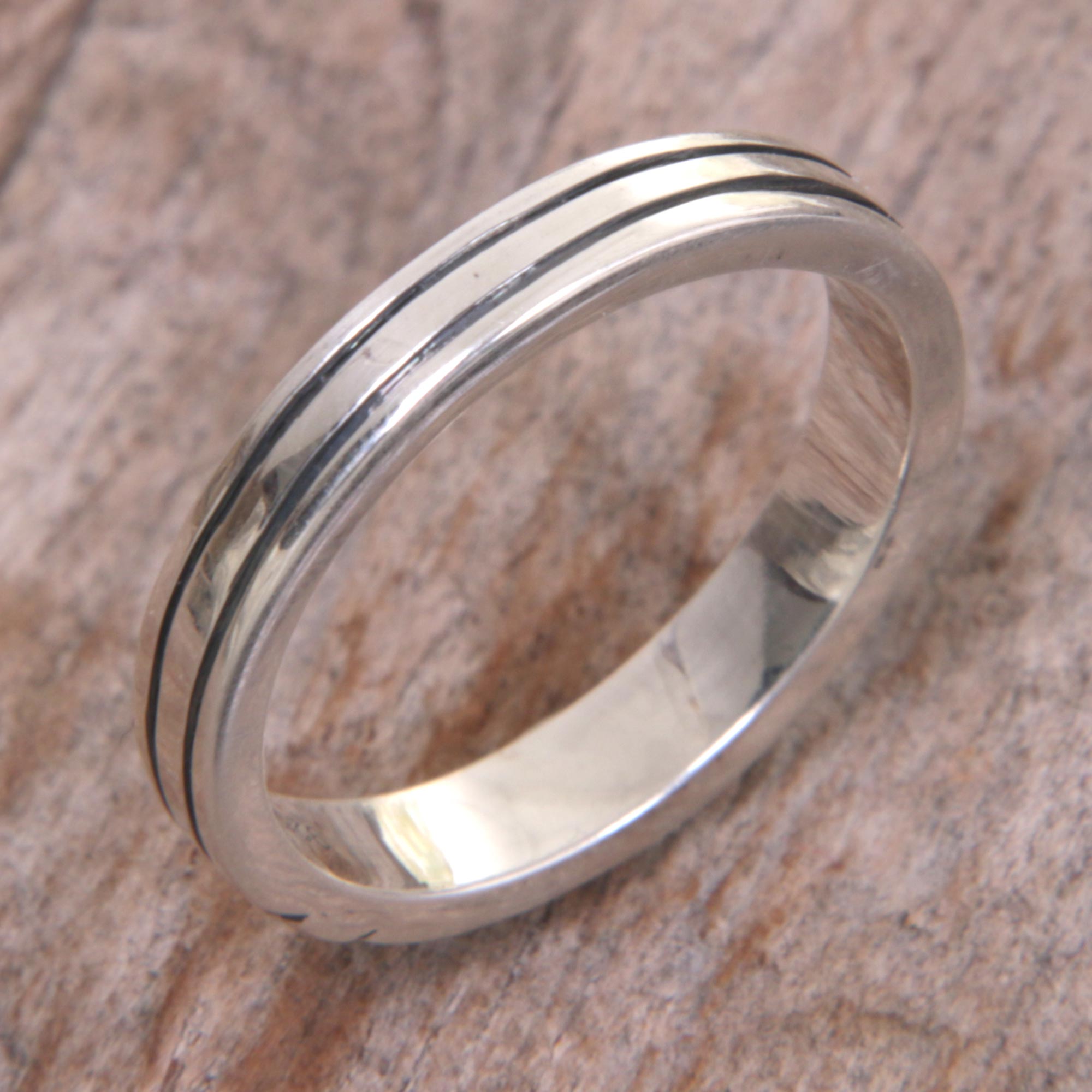 Premium Minimalist Sterling Silver Band Ring - Handcrafted Balinese Design