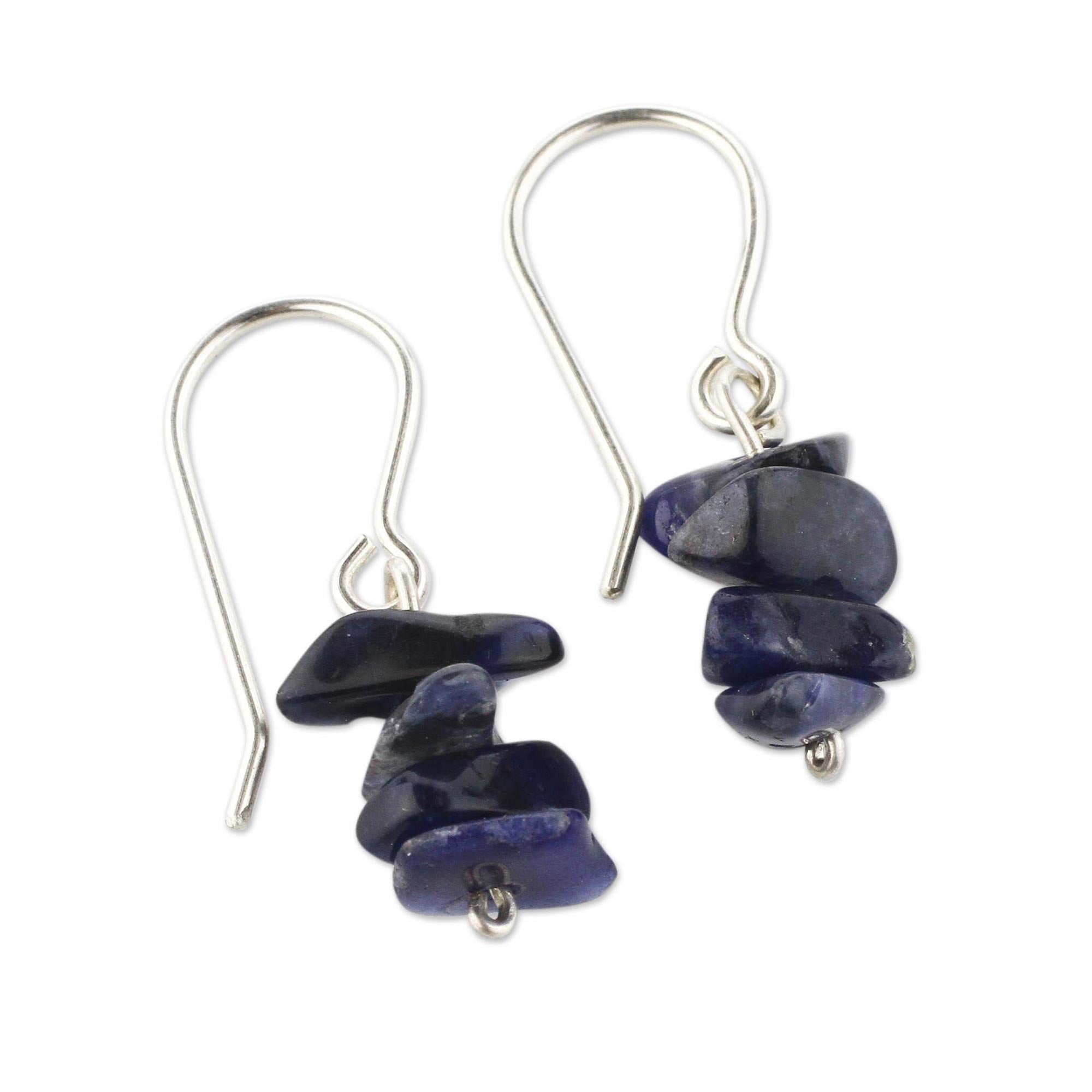 Premium Sodalite Beaded Earrings – Handcrafted Elegance