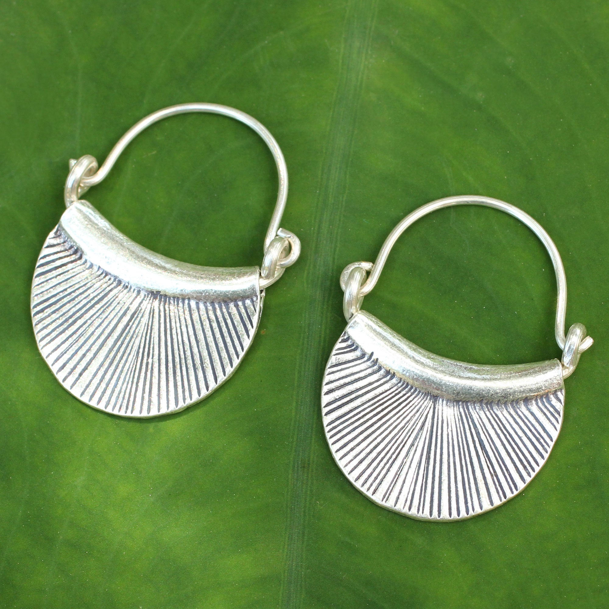 Premium Diva Silver Hinged Hoop Earrings - Modern Tribal Elegance