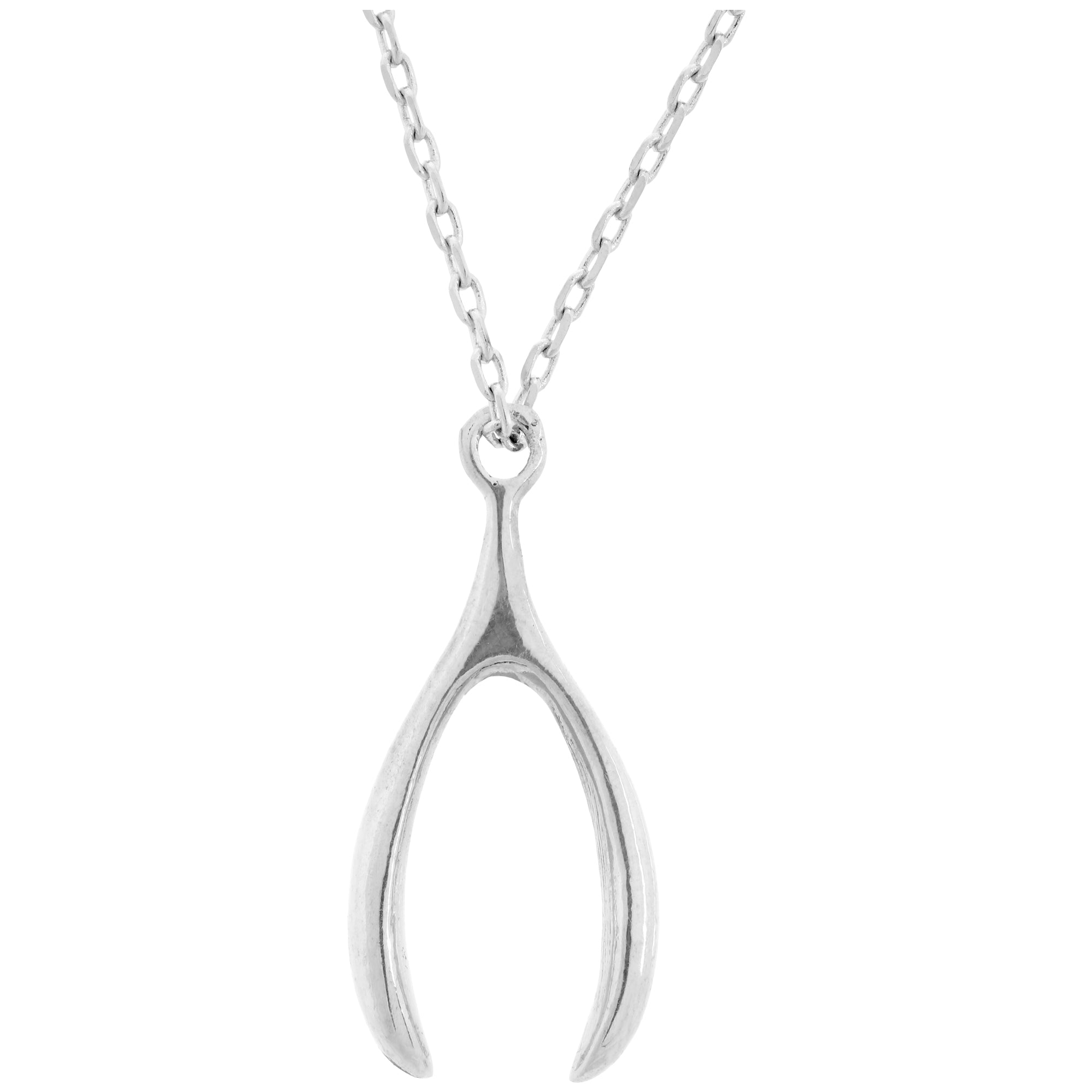 Premium Lucky Wishbone Pewter Necklace - Handmade Fair Trade Jewelry