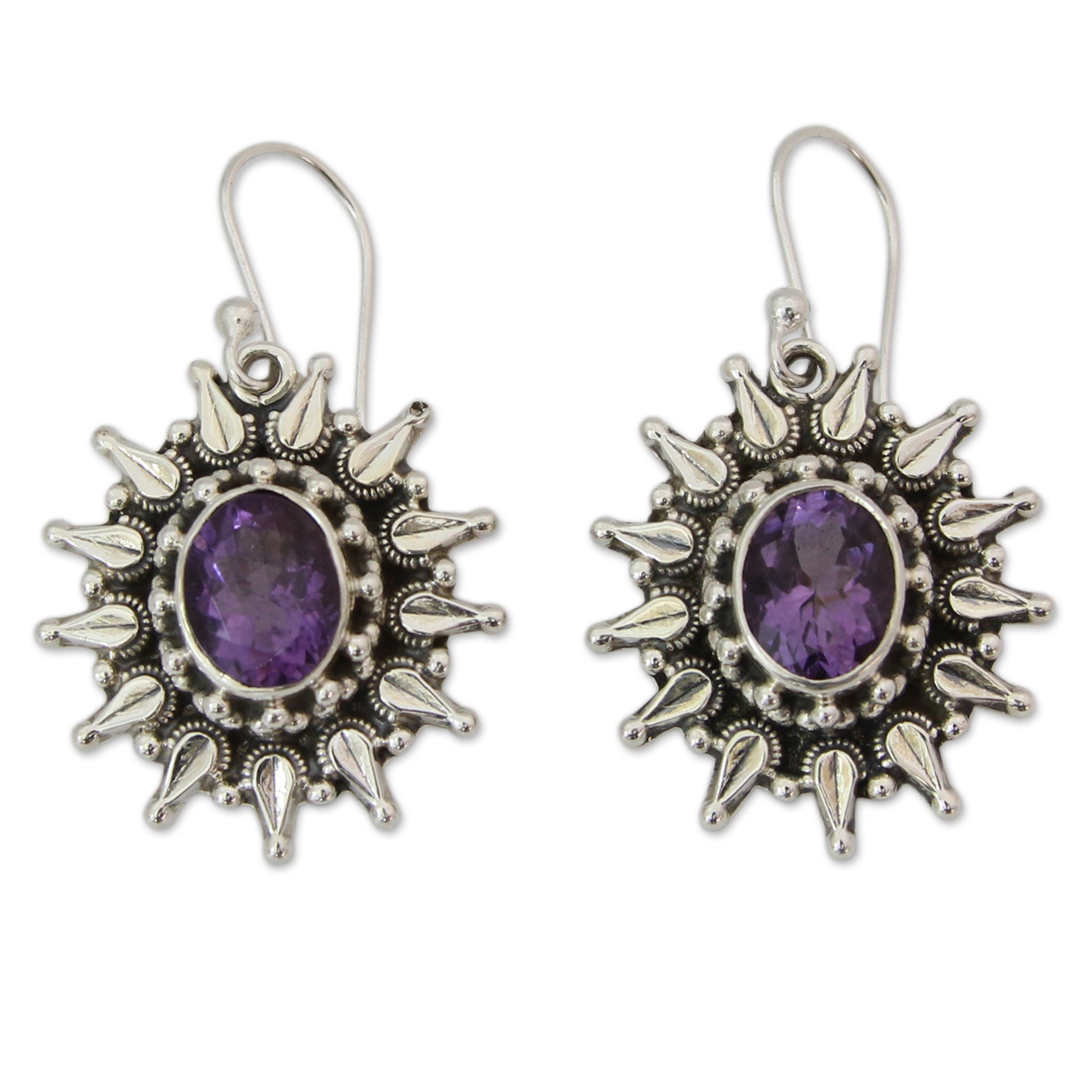 Premium Eternal Radiance Amethyst Earrings – 6 Carat Silver Artisan Jewelry