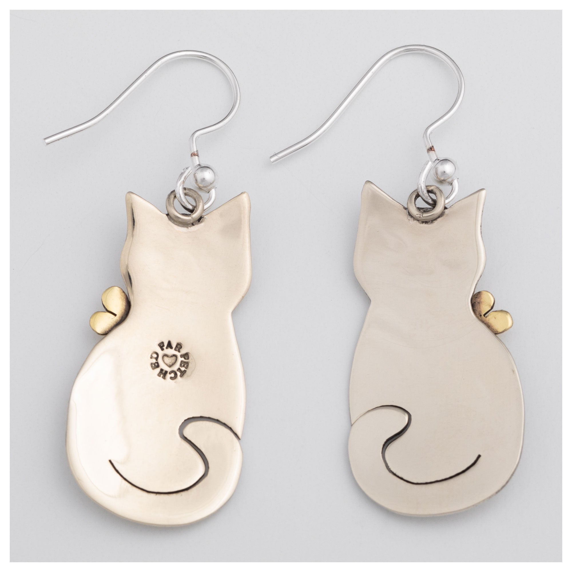 Premium Cat & Floral Mixed Metal Earrings - Handcrafted Elegance