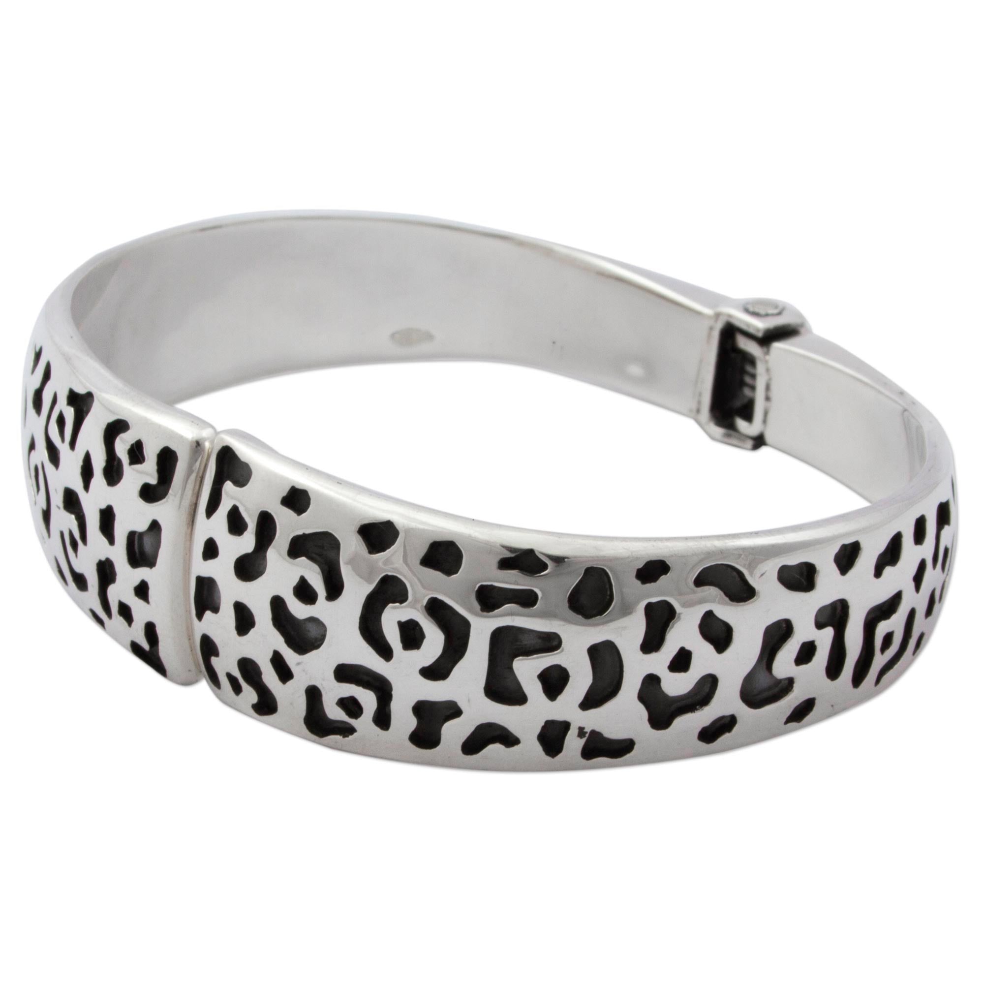 Premium Taxco Silver Jaguar Bangle Bracelet - Handcrafted in Mexico