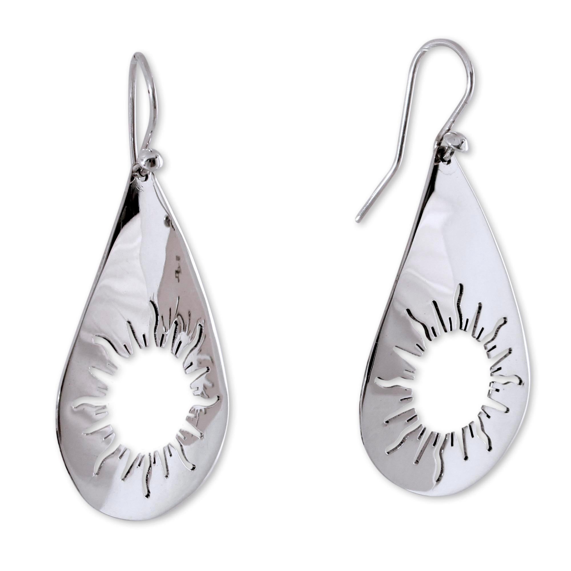 Premium Sun Drops Silver Earrings - Handcrafted in Mexico