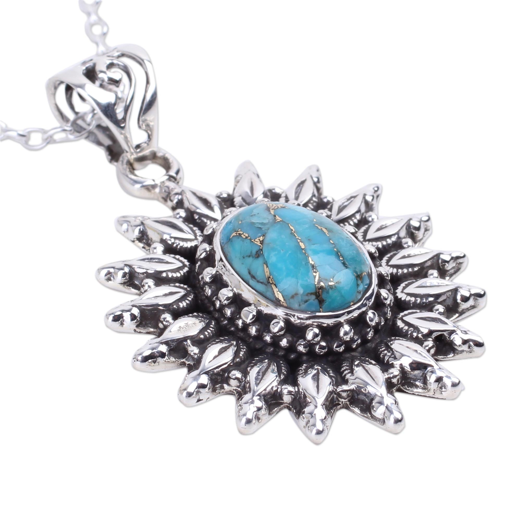 Eternal Radiance Premium Silver & Turquoise Artisan Necklace