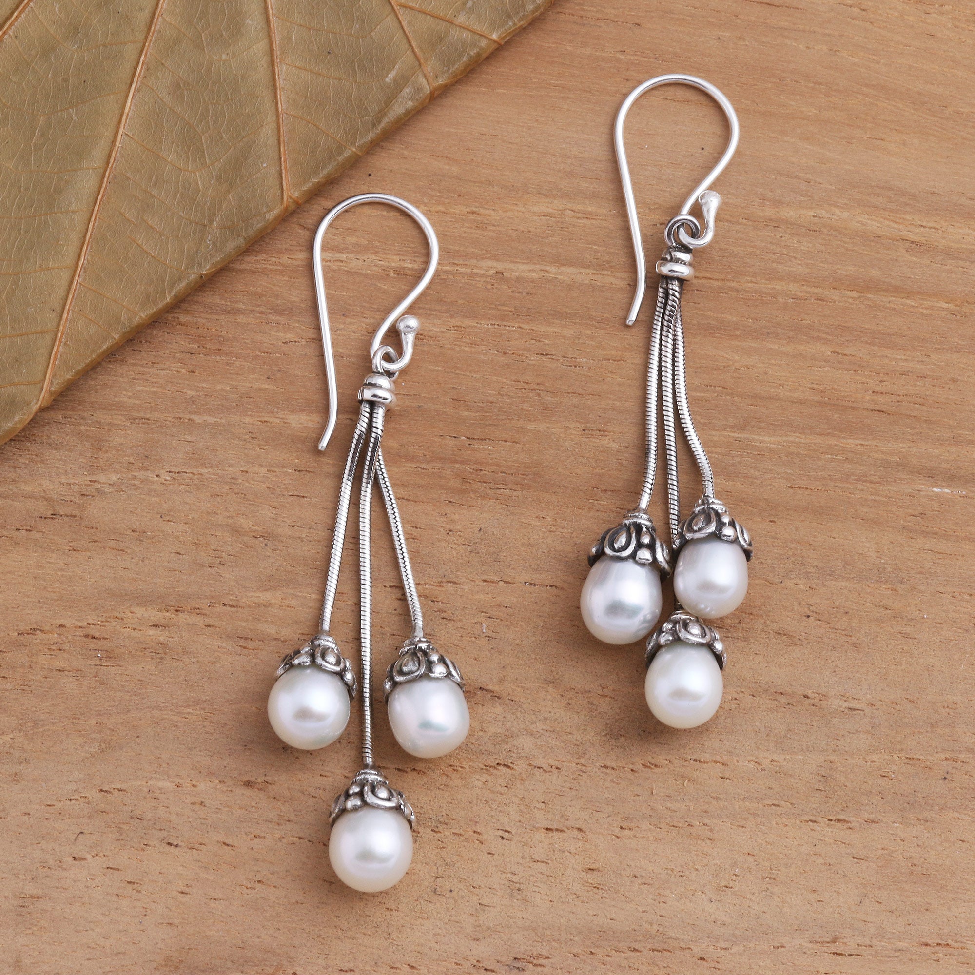 Ultimate Elegance: Manifest Destiny Sterling Silver & Freshwater Pearl Dangle Earrings