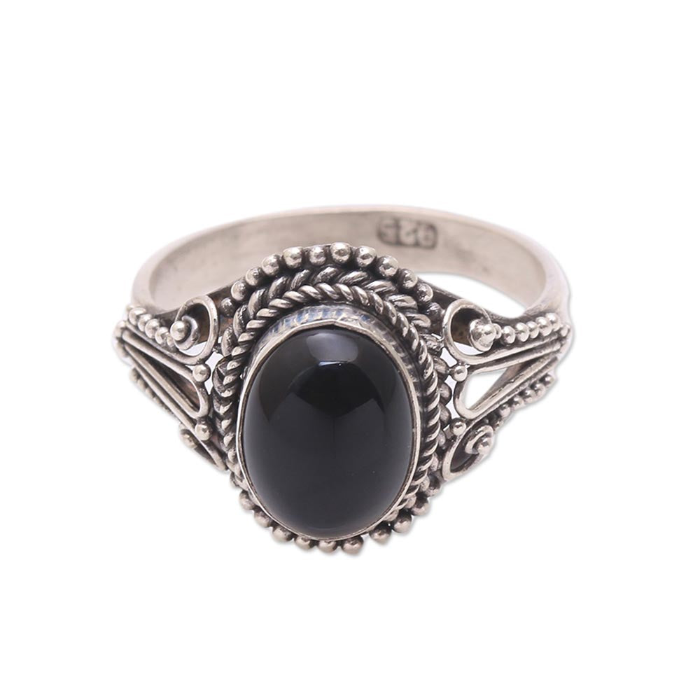 Premium Handcrafted Onyx Silver Ring – Bali Artisan Jewelry