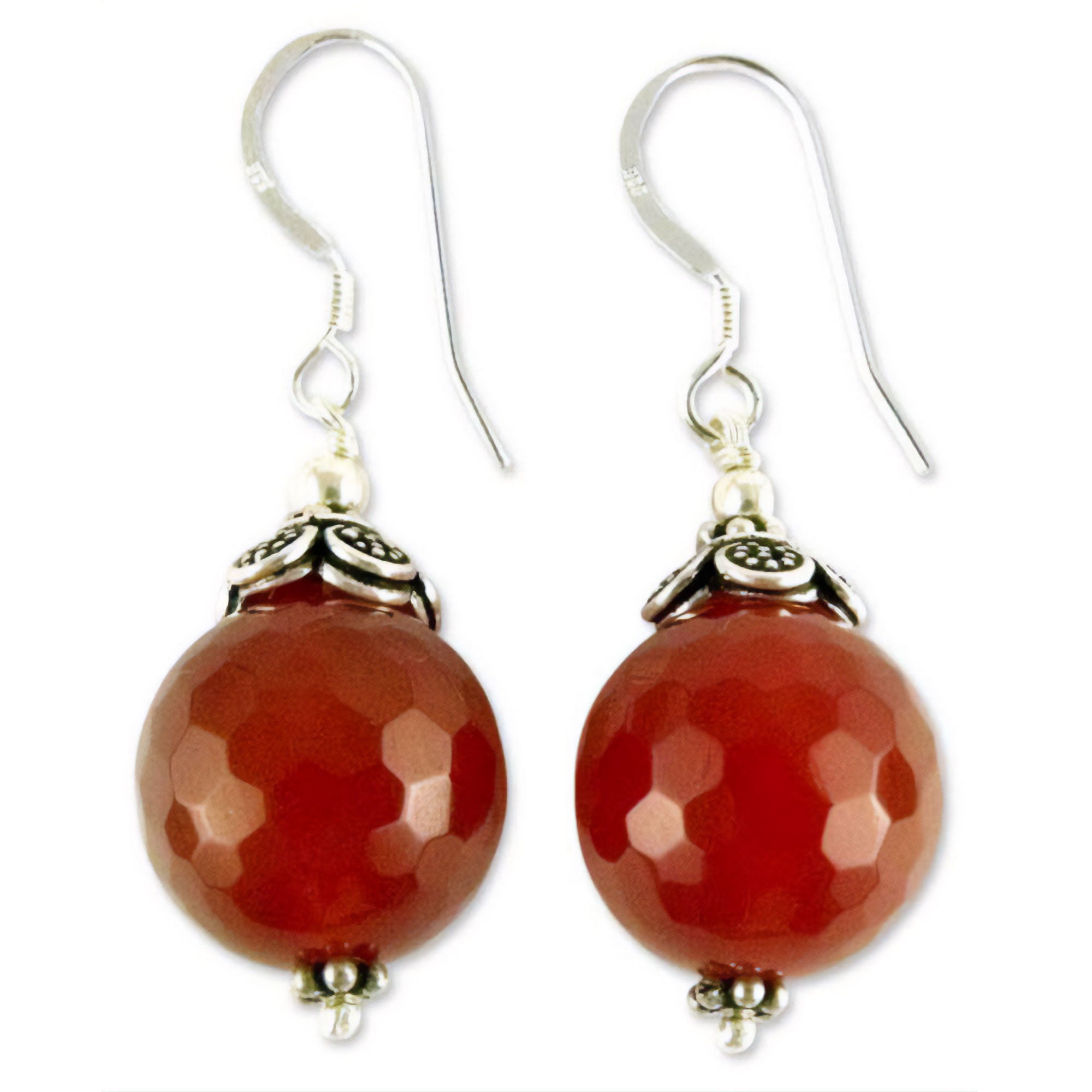 Premium Carnelian Jaipur Sonnet Earrings - Handmade Sterling Silver Jewelry