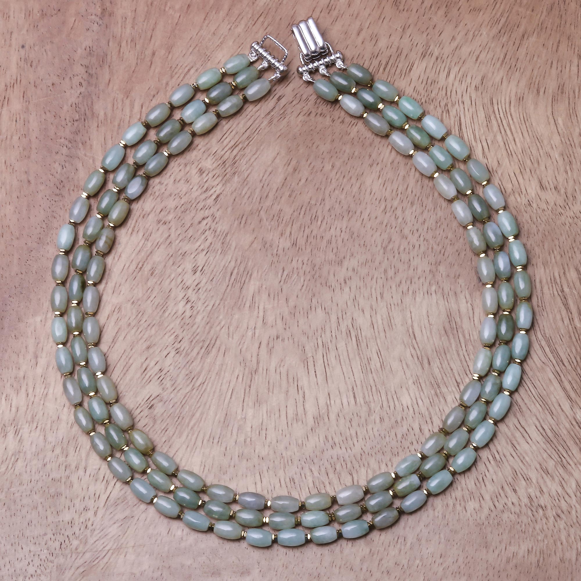 Premium Graceful Palace Beaded Necklace – Jade & Hematite Elegance