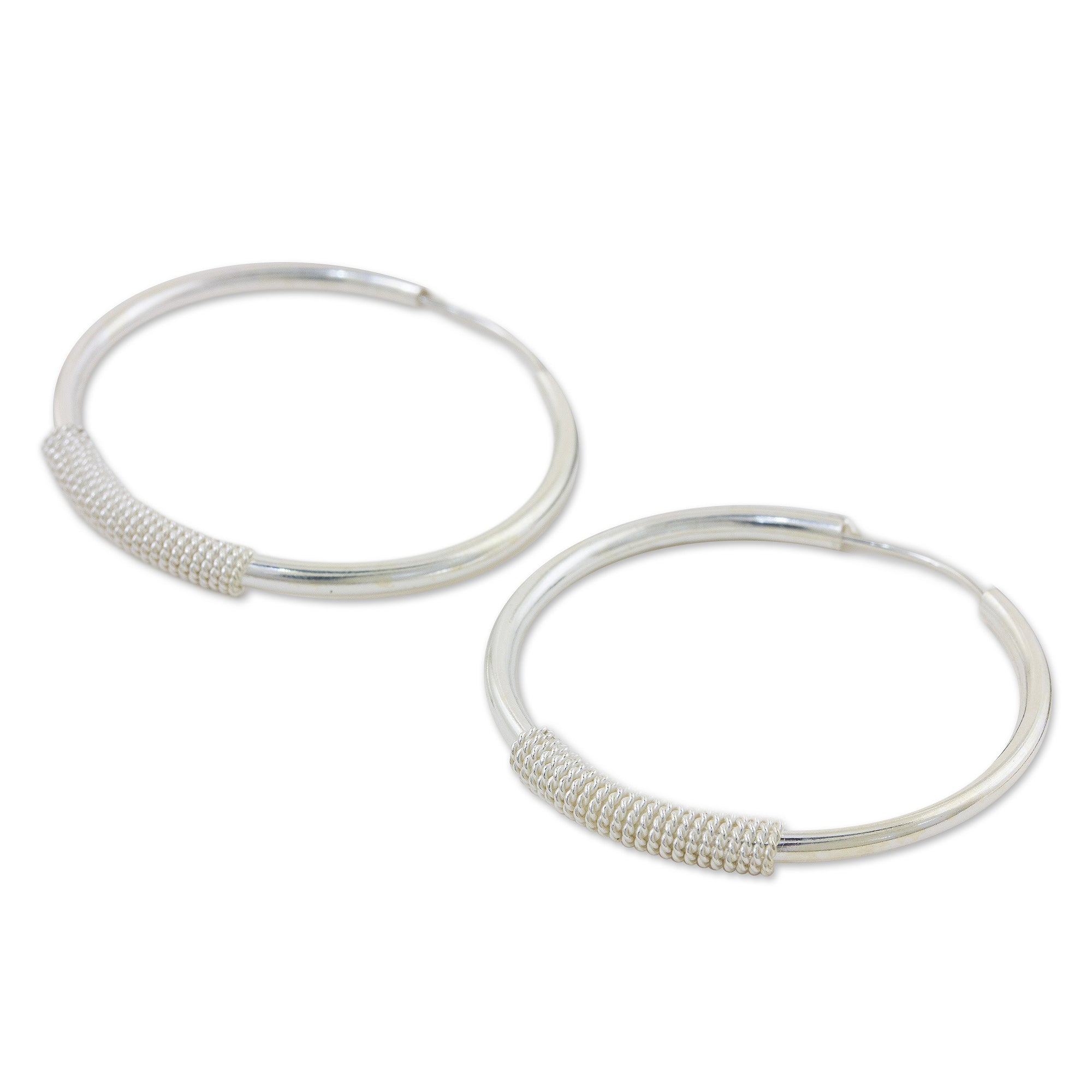 Premium Loop the Hoop Sterling Silver Earrings - Timeless Elegance