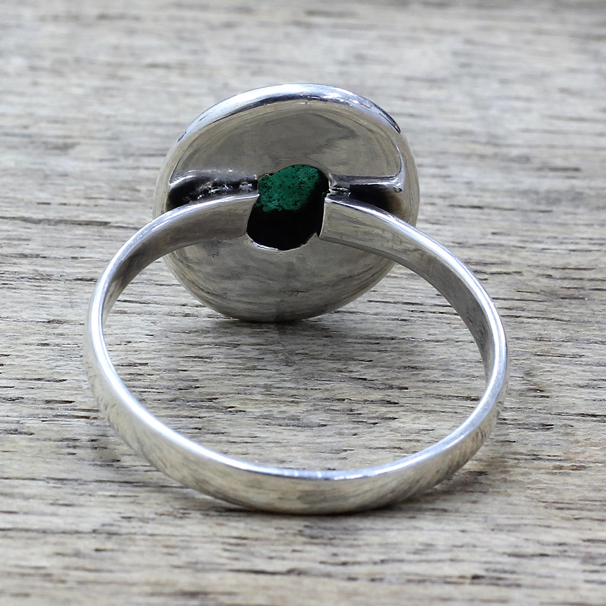 Premium Misty Sun Sterling Silver Green Quartz Statement Ring - Handcrafted in India