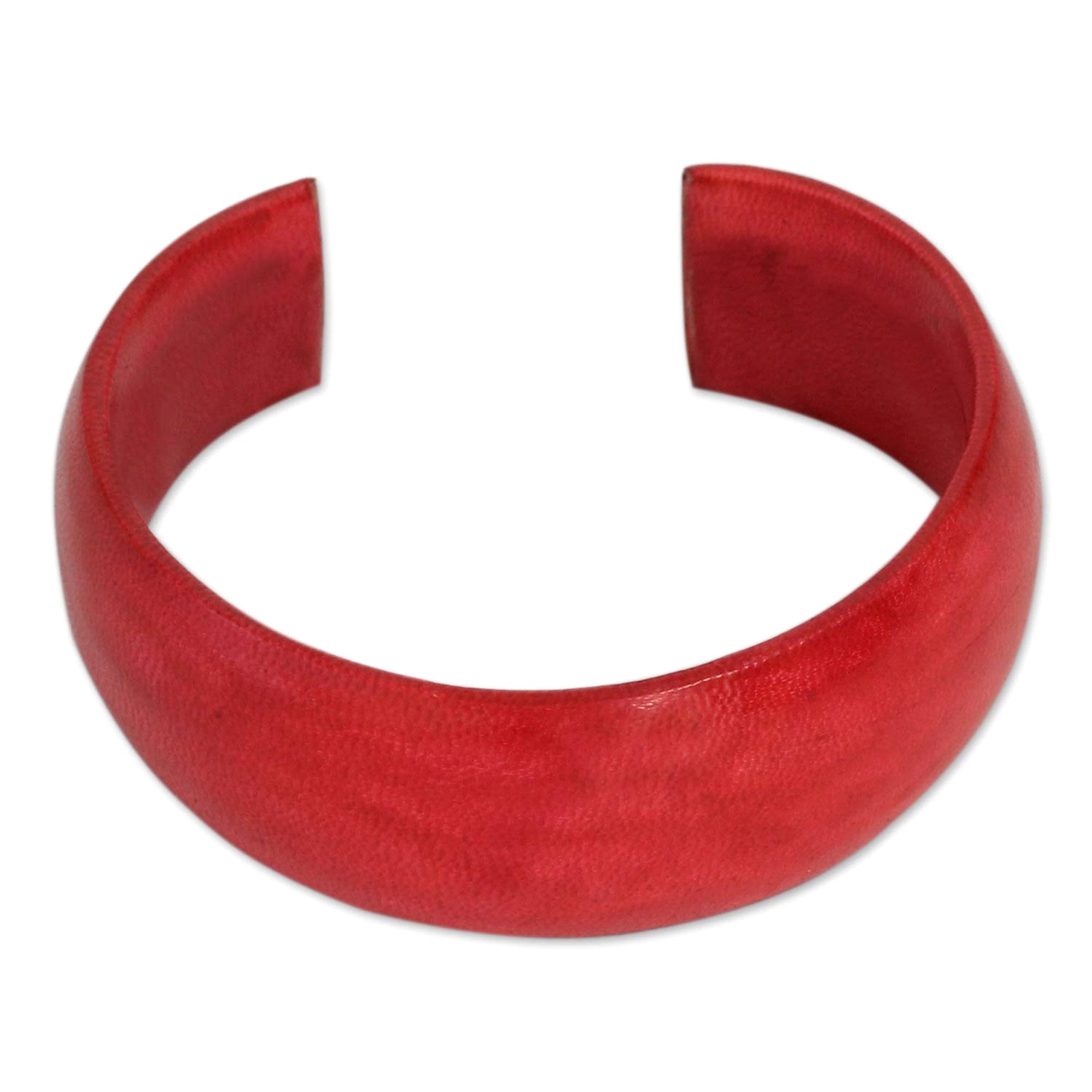 Premium Annula Red Leather Cuff Bracelet - Evening Princess Design