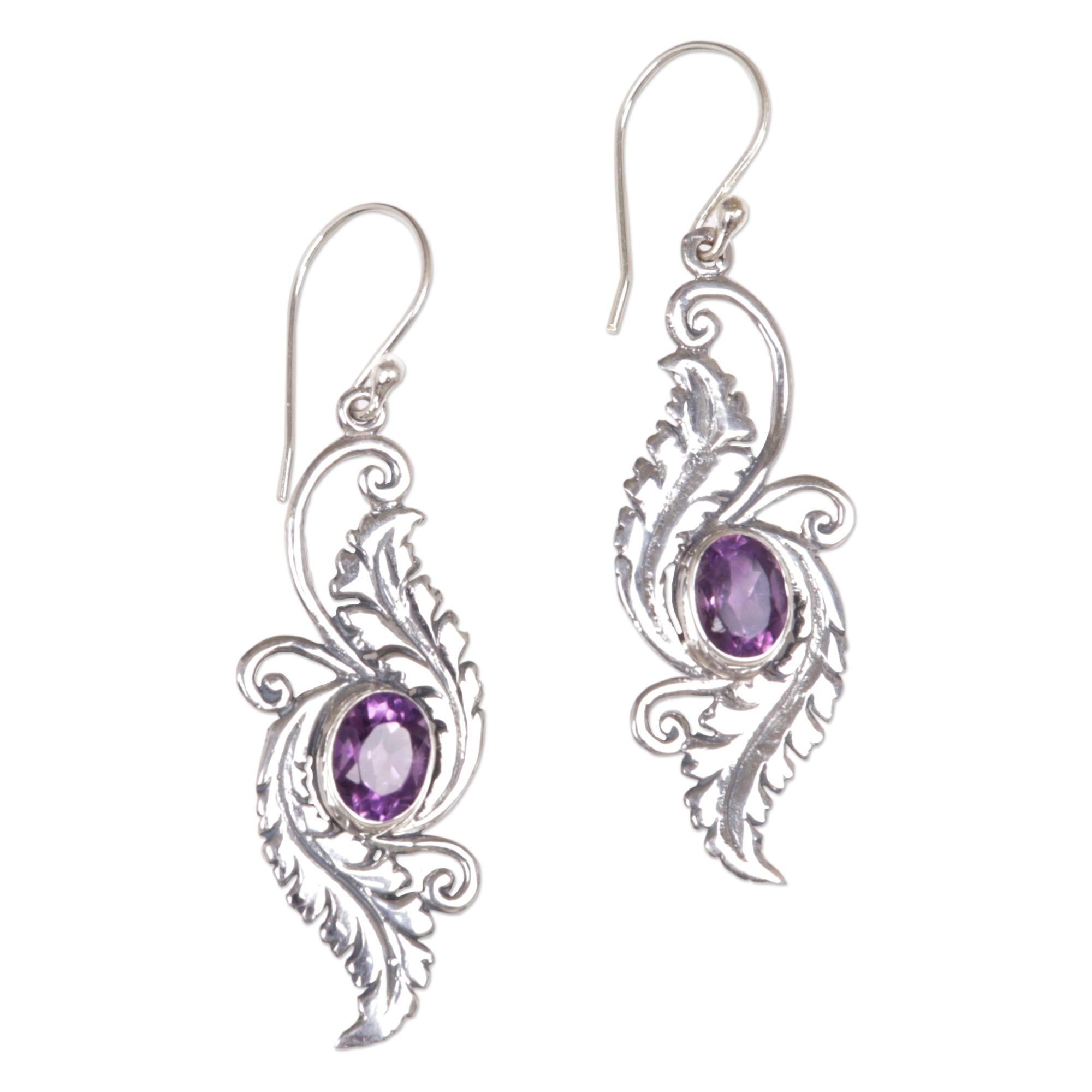 Premium Morning Garden Amethyst Dangle Earrings