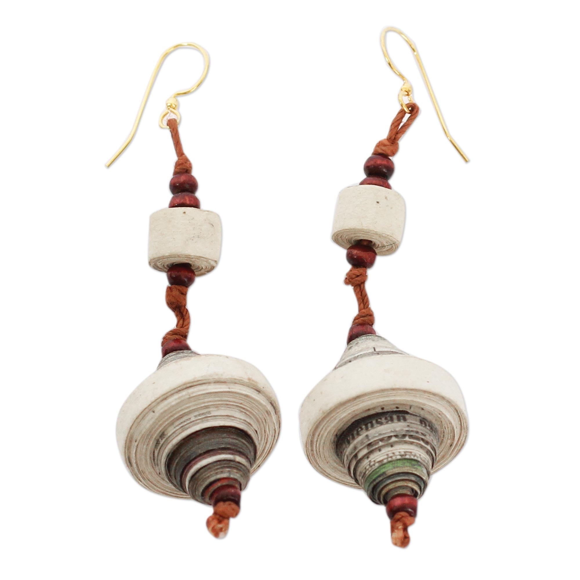 Premium Recycled Paper Dangle Earrings - Eco-Chic Handcrafted Design