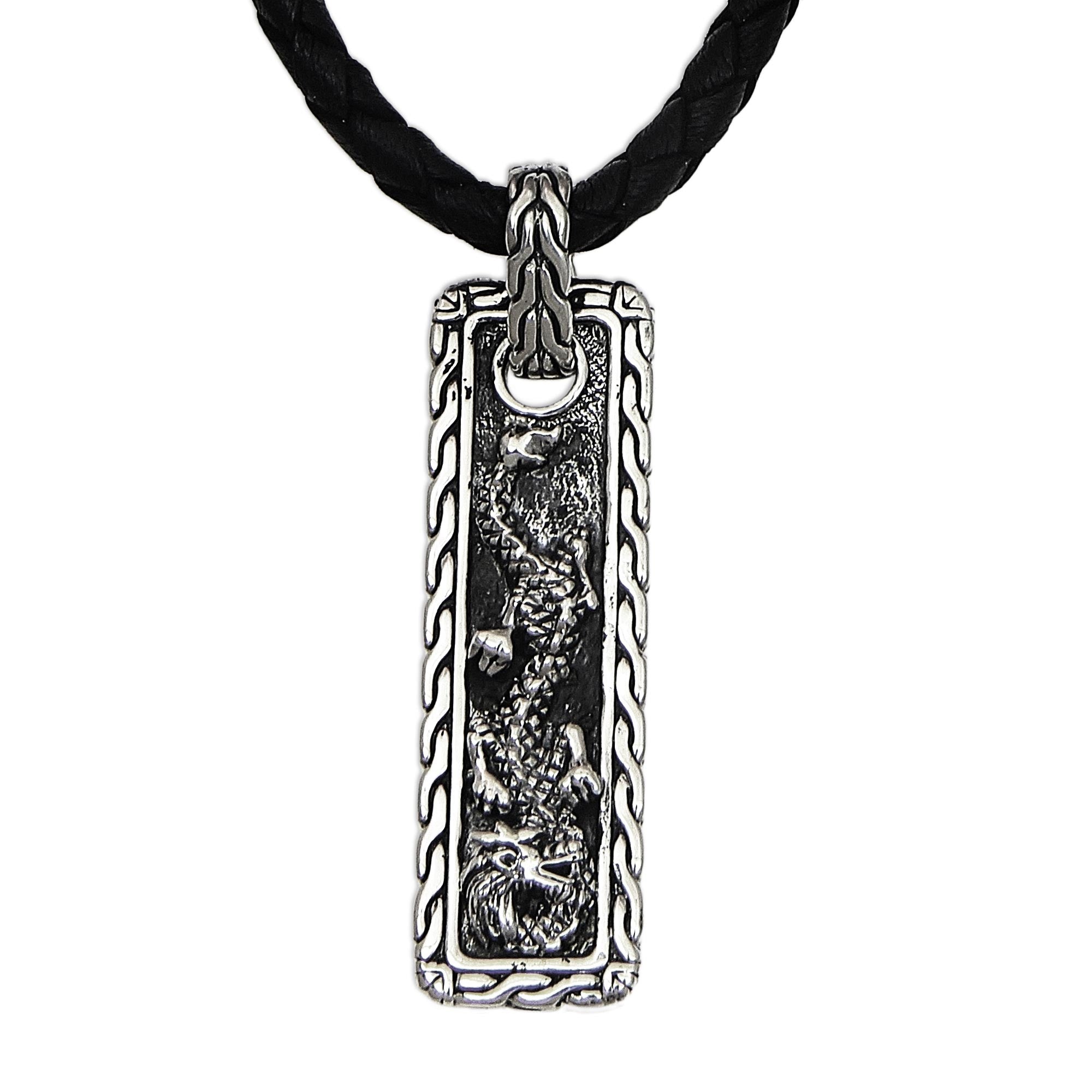 Premium Bold Dragon Men's Silver Pendant Necklace - Ultimate Style Statement