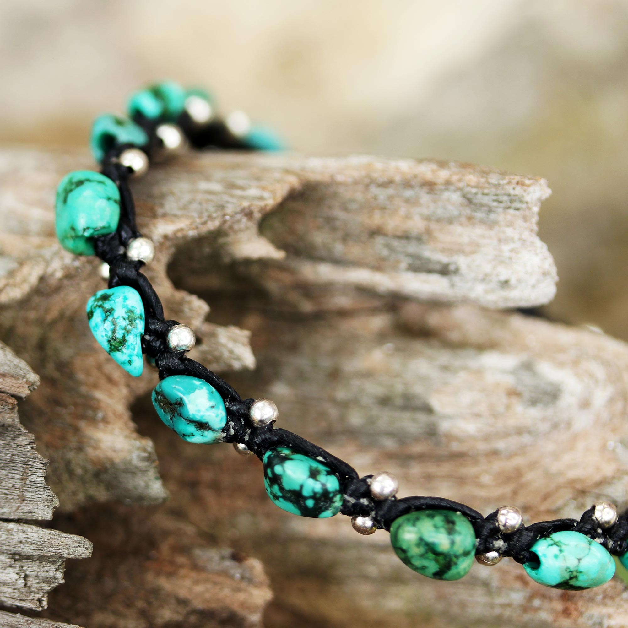 Premium Turquoise Bohemian Bracelet - Adjustable 925 Silver Jewelry