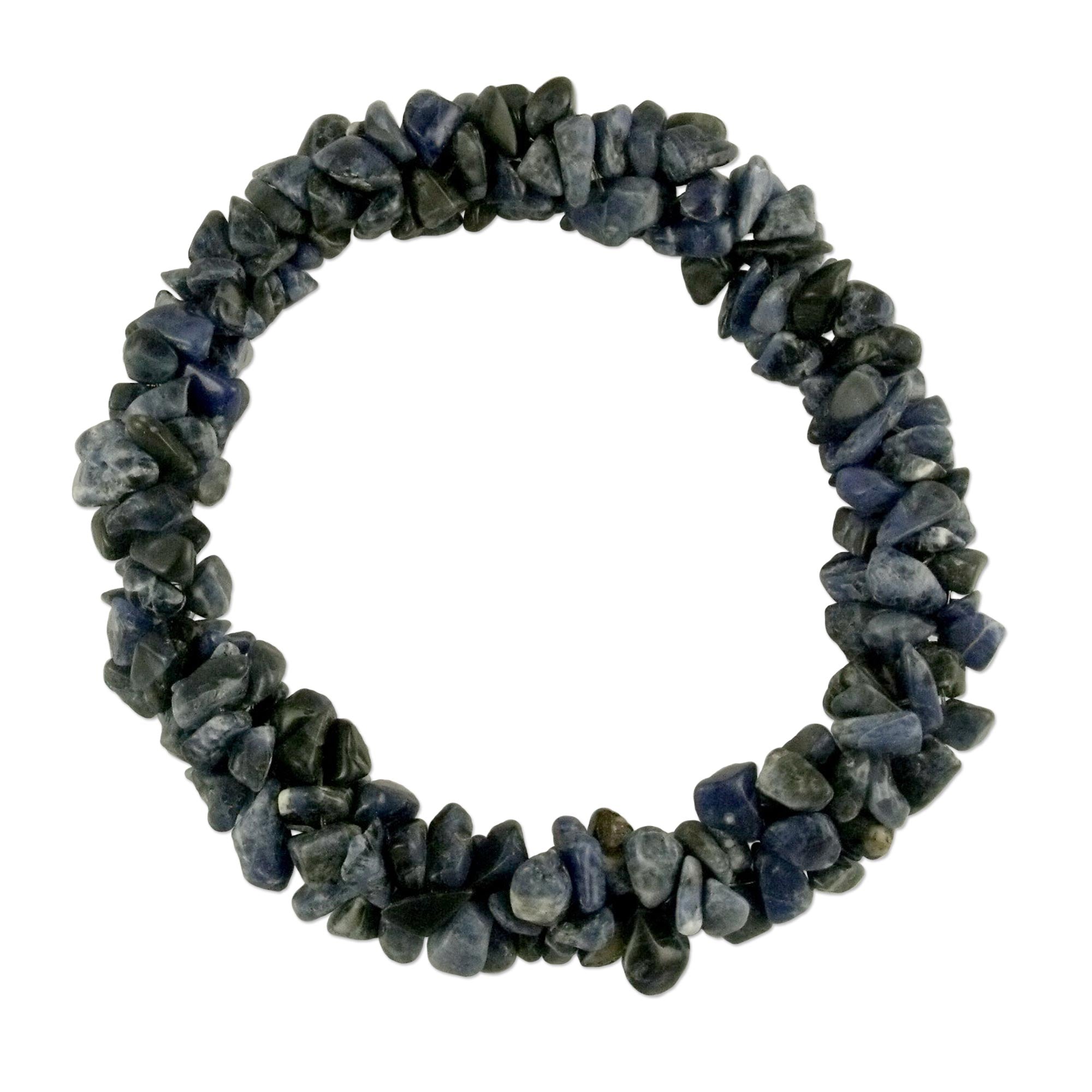 Premium Blue Muse Sodalite Stretch Bracelet - Handcrafted in India