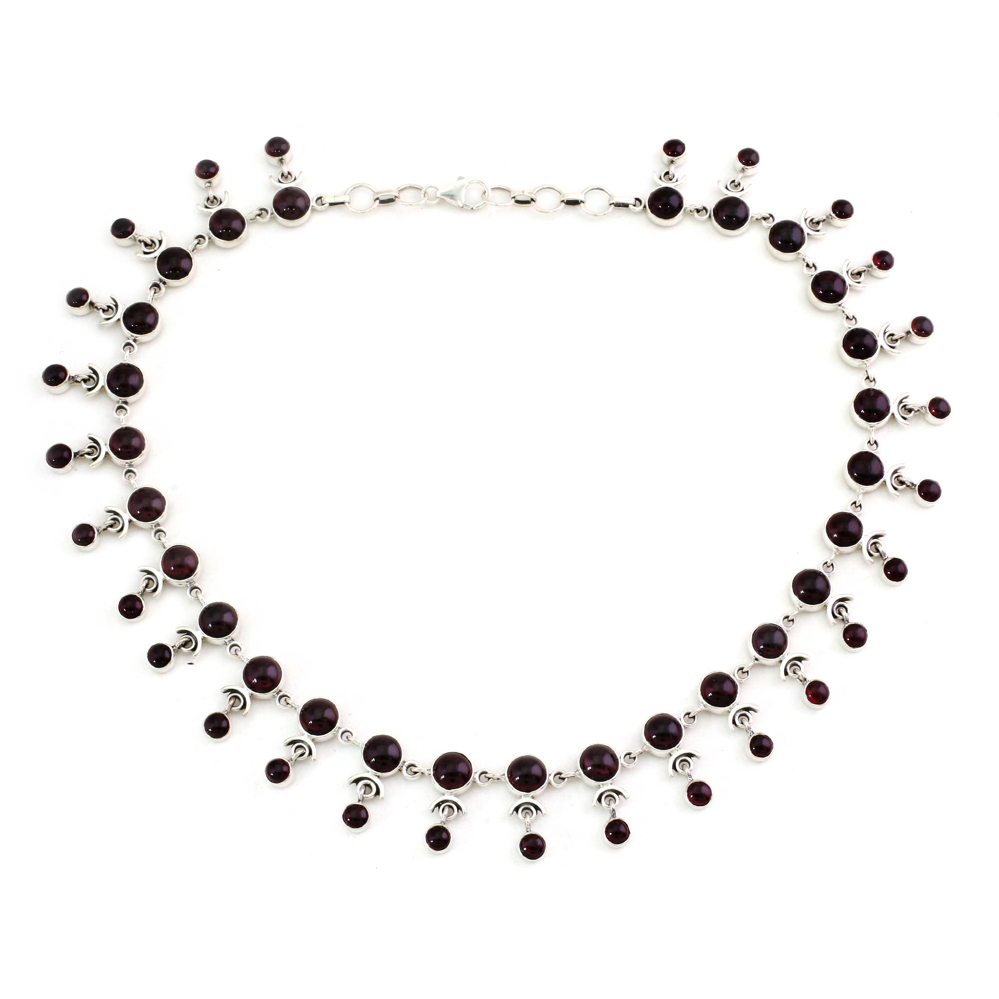 Premium Gratitude Garnet Choker - Artisan Crafted Sterling Silver Necklace