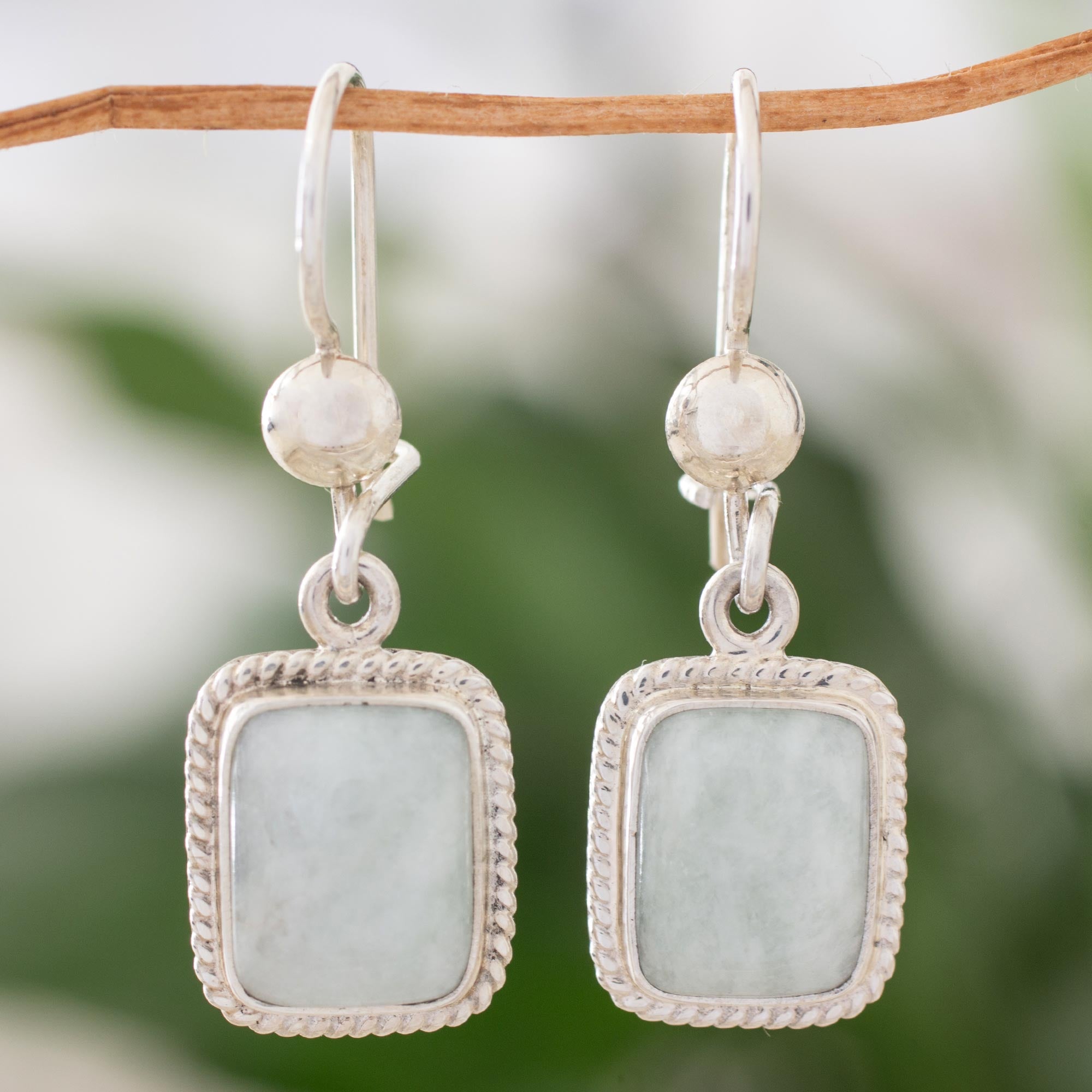 Premium Handcrafted Guatemalan Jade Earrings in Sterling Silver