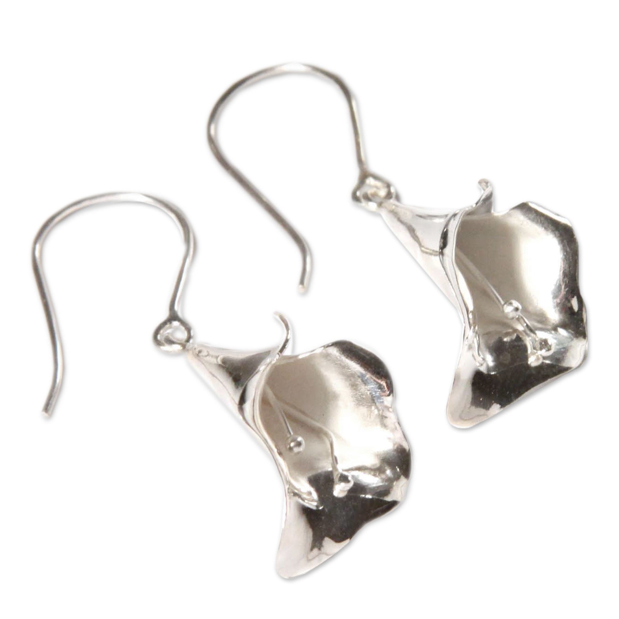 Premium Calla Lily Sterling Silver Earrings - Handcrafted Elegance