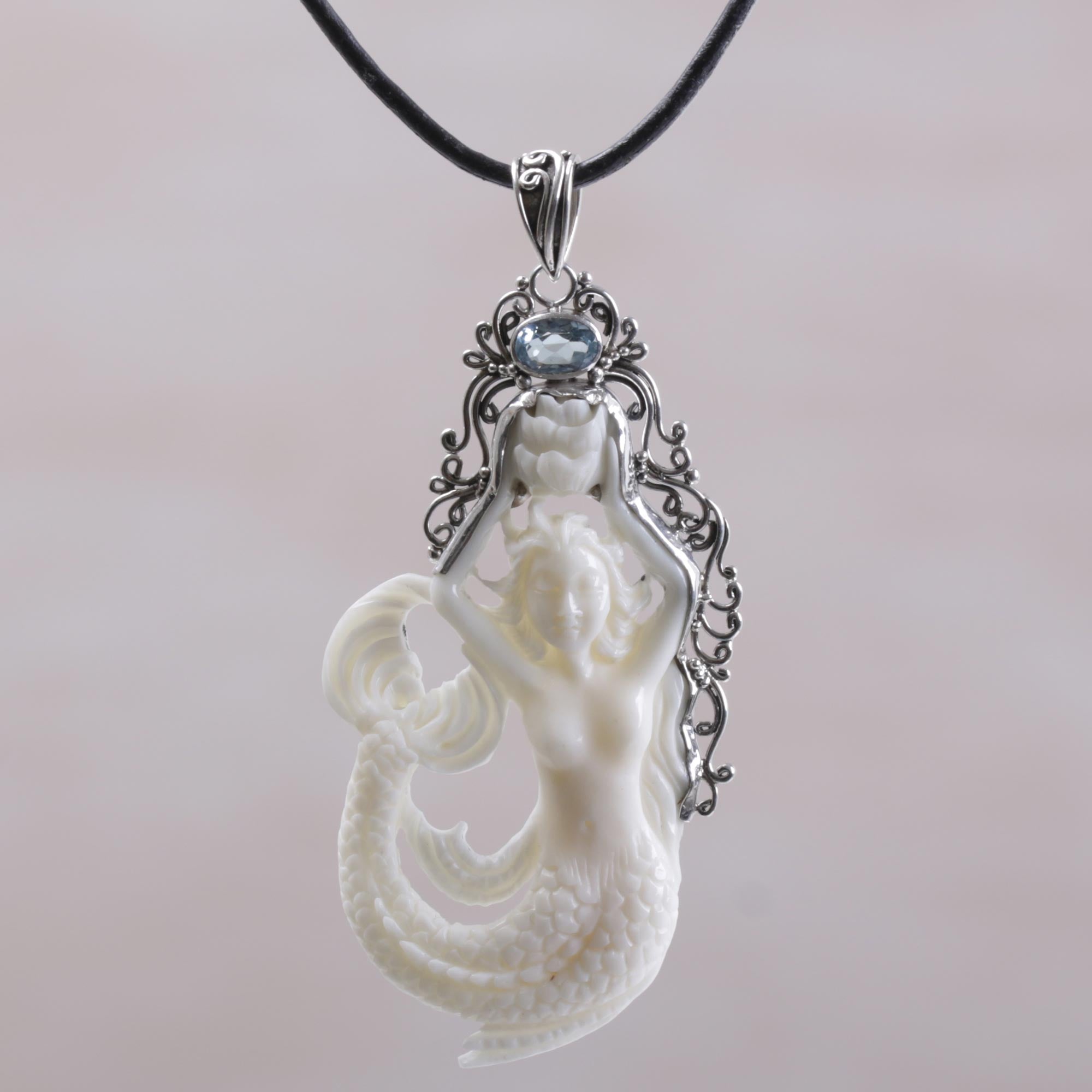 Premium Mermaid Fantasy Leather Pendant Necklace