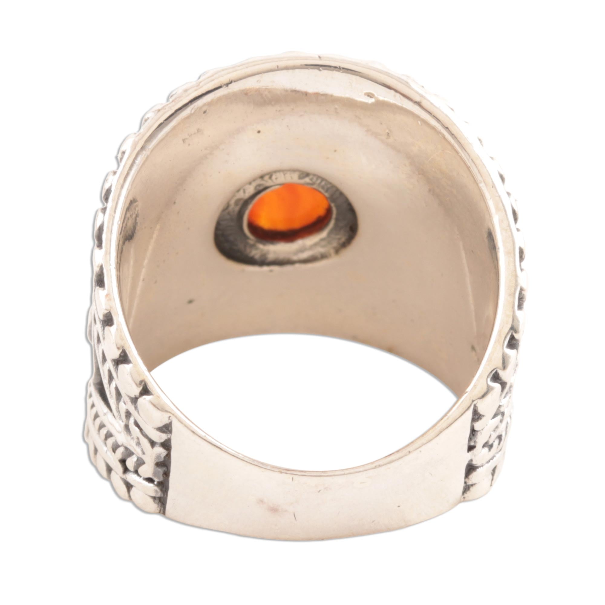 Premium Sunset Glow Onyx Dome Ring – Handcrafted Sterling Silver Jewelry