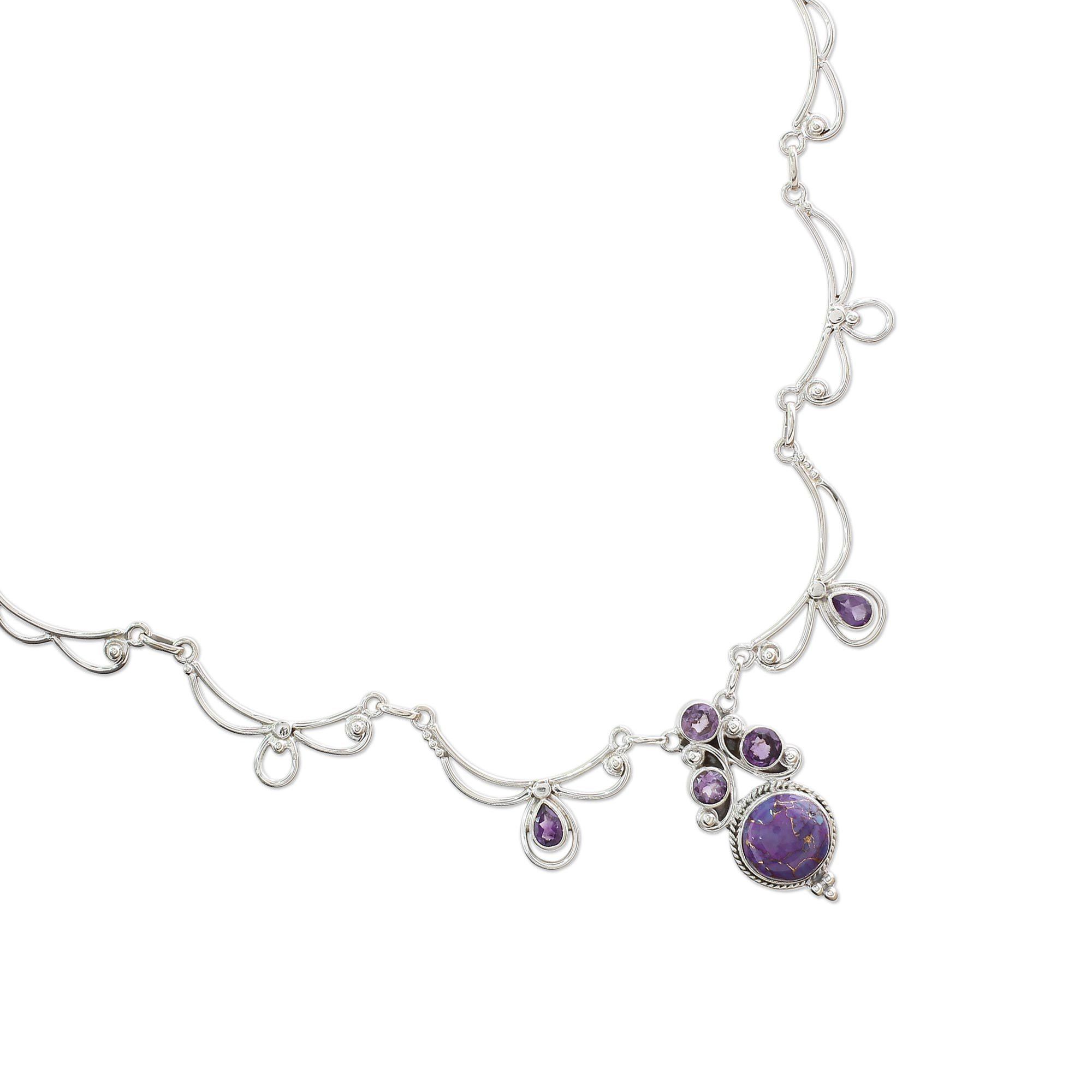 Premium Purple Princess Amethyst Pendant Necklace - Handcrafted Sterling Silver Jewelry