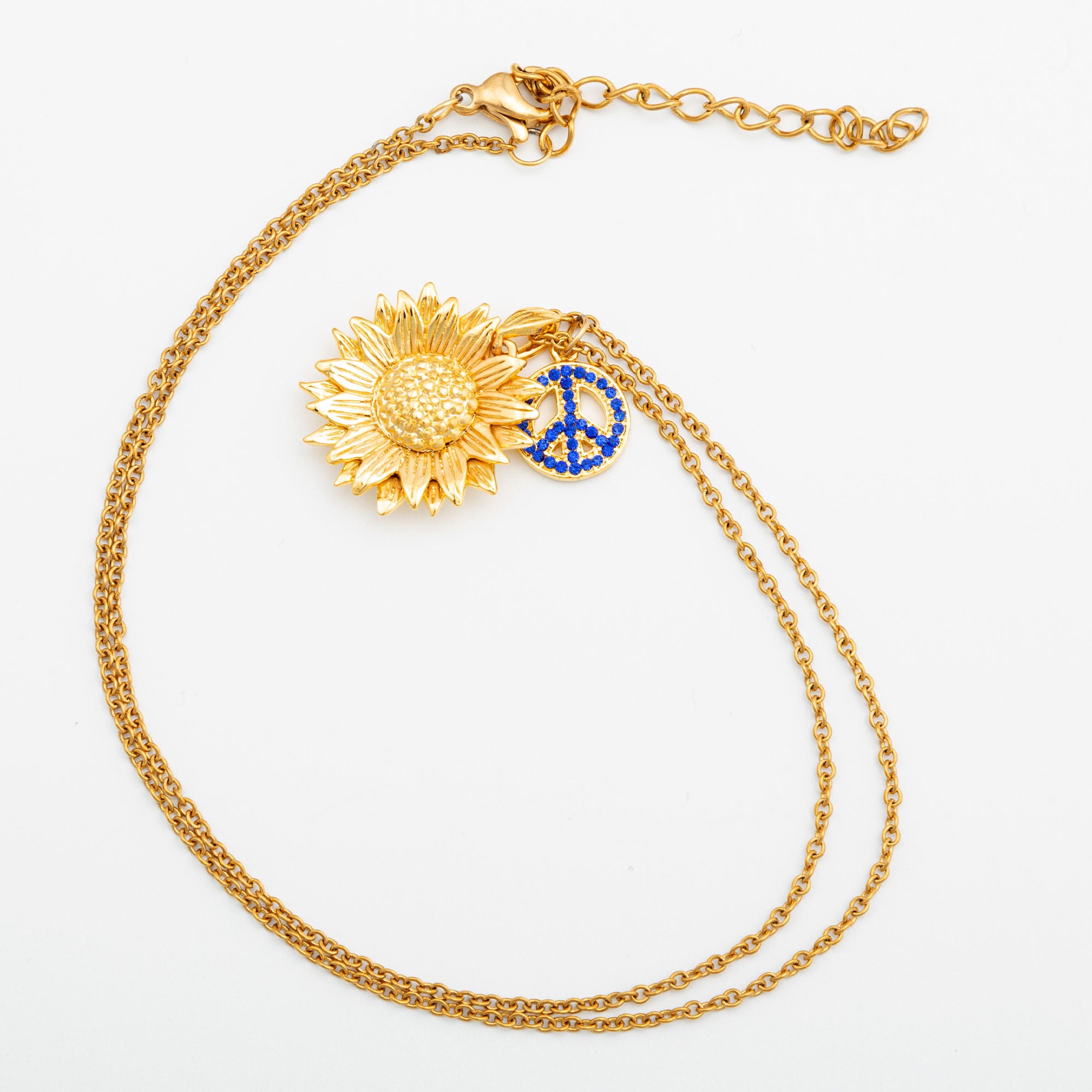 Premium Peace for Ukraine Gold-Plated Necklace - Symbol of Hope & Support