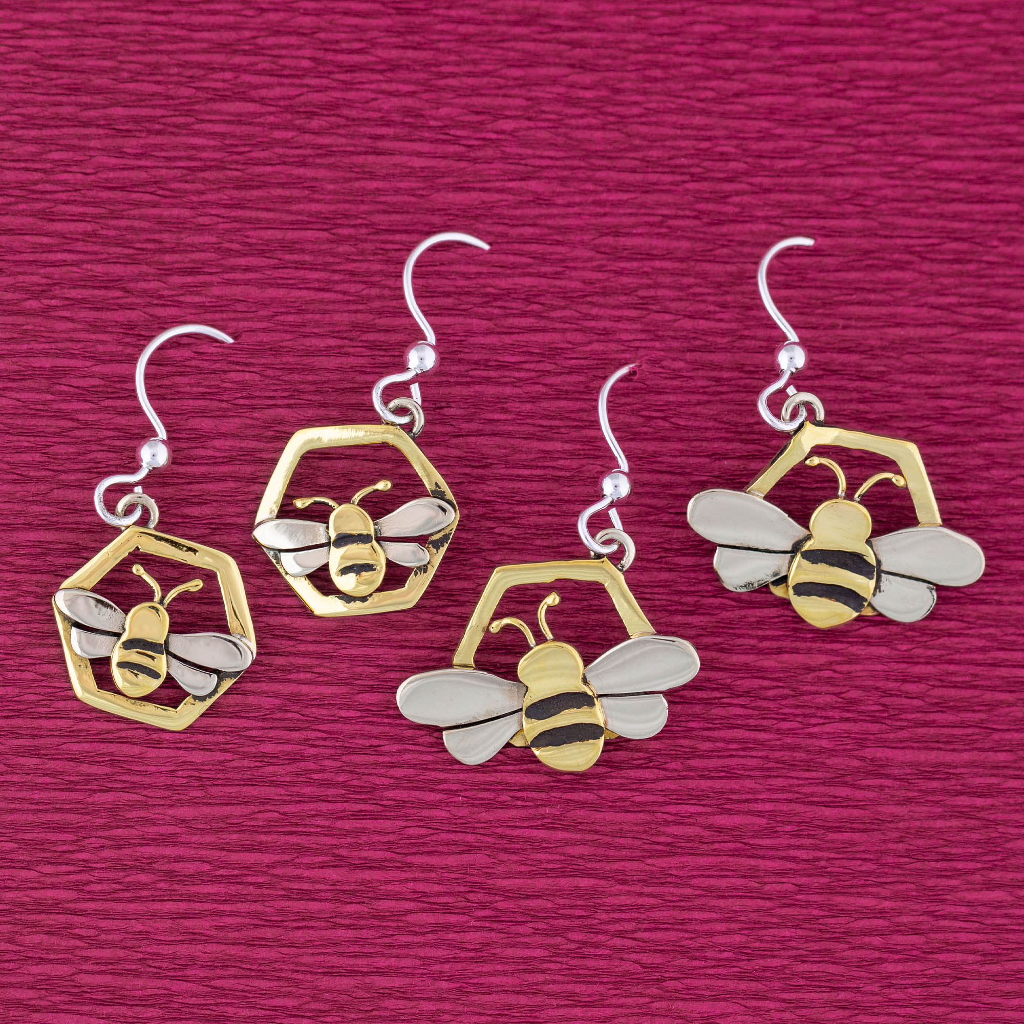 Premium Honey Bee Artisan Earrings - Handmade in Mexico