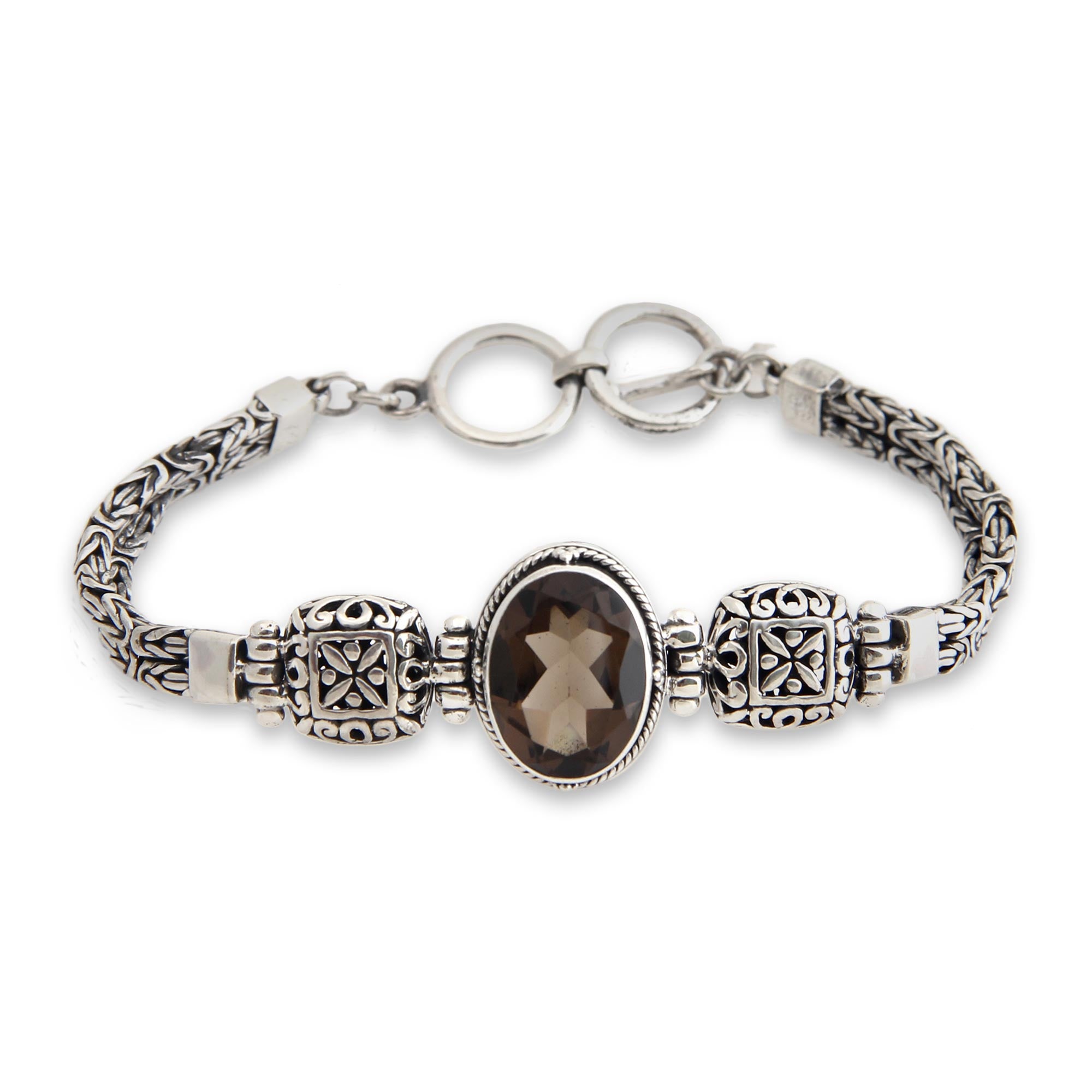 Premium Smoky Quartz Pendant Bracelet - Ultimate Balinese Artistry