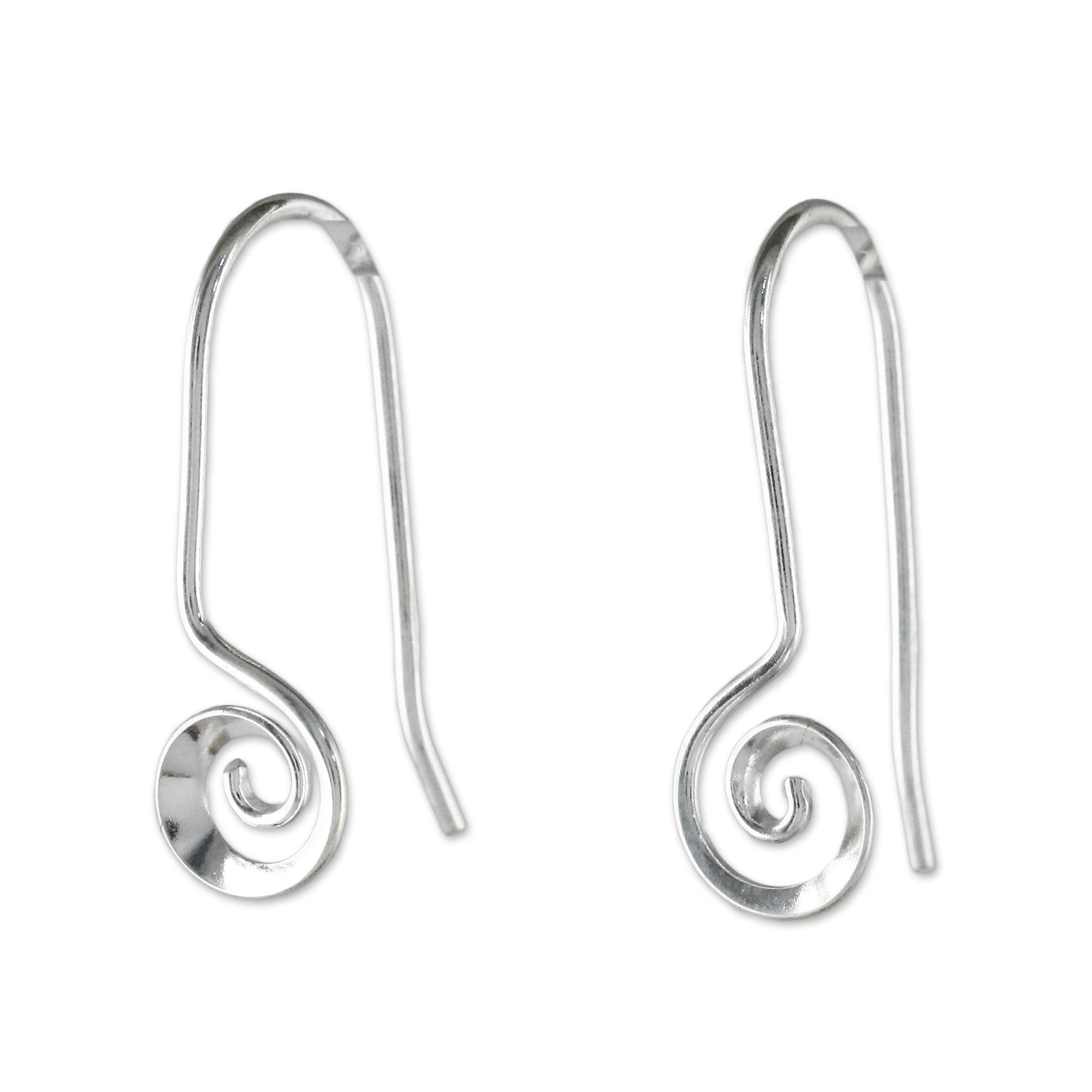 Premium Tiny Spirals Sterling Silver Drop Earrings - Handcrafted in Thailand