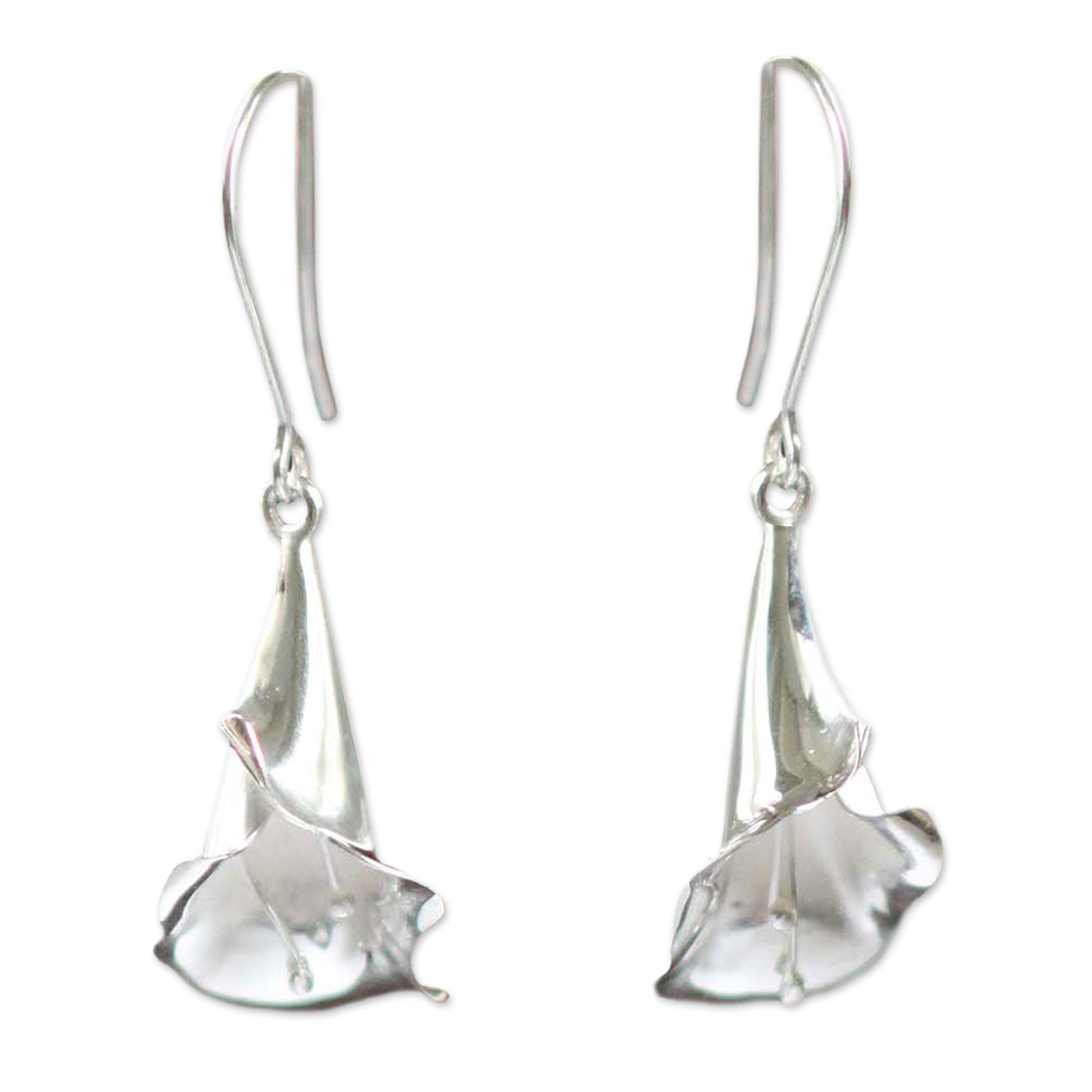 Premium Calla Lily Sterling Silver Earrings - Handcrafted Elegance