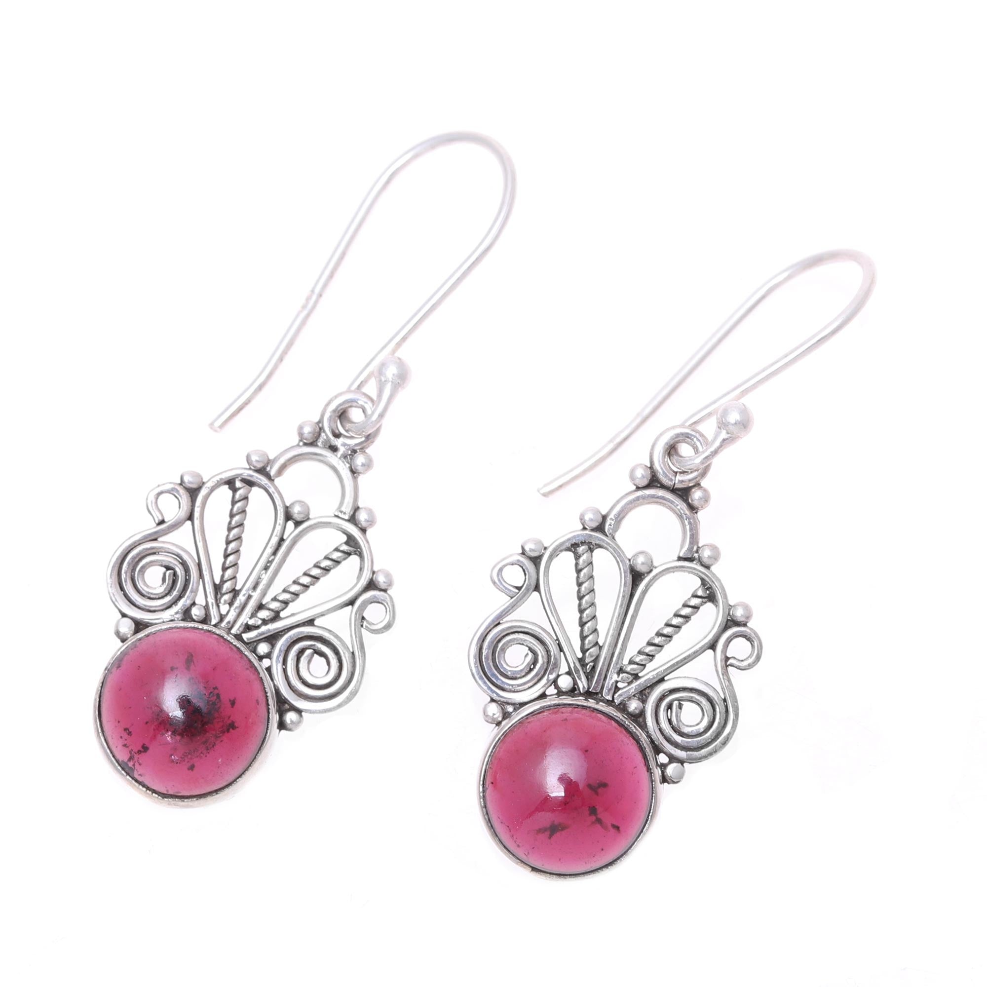 Premium Morning Princess Garnet Dangle Earrings – Handcrafted in India