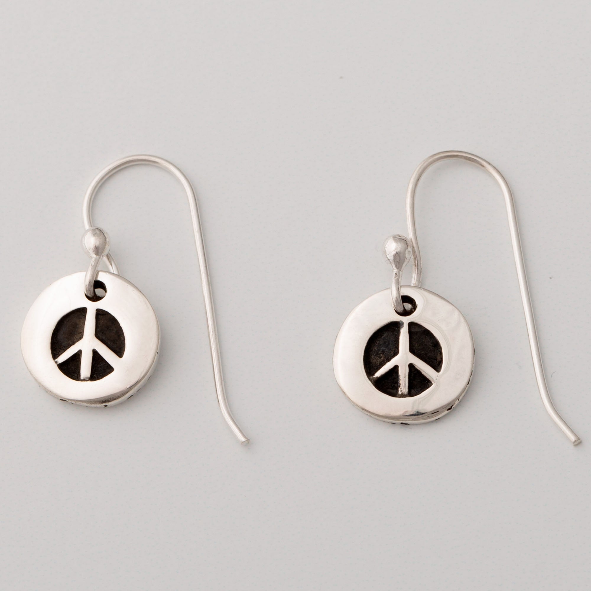 Premium Peace Sign Sterling Silver Earrings