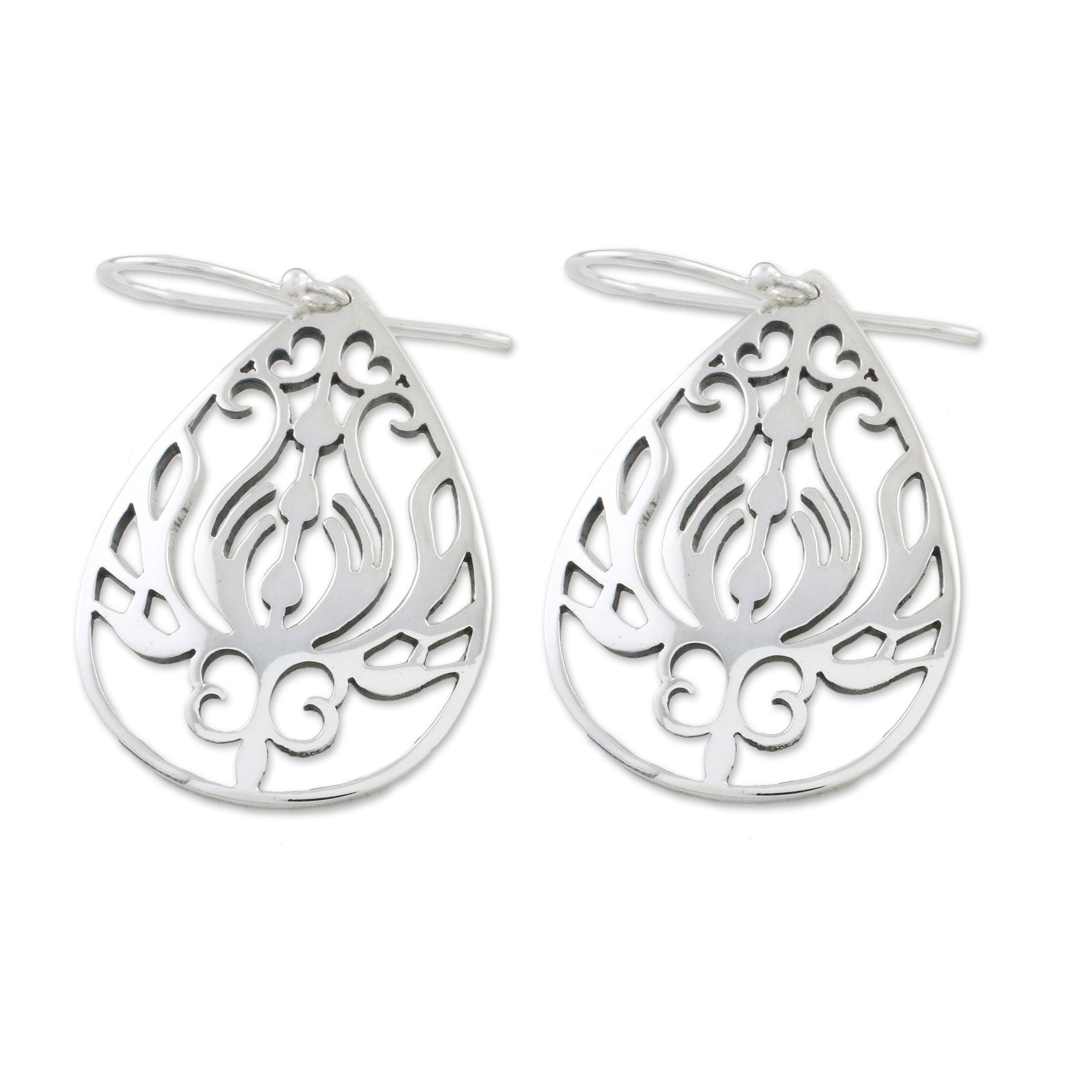 Premium Life Grows Openwork Sterling Silver Dangle Earrings – Handcrafted in Thailand