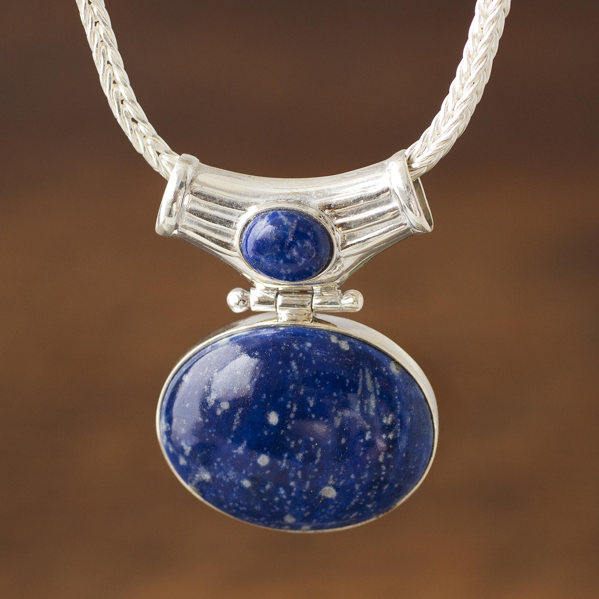 Premium Pacific Wisdom Sterling Silver & Lapis Lazuli Pendant Necklace