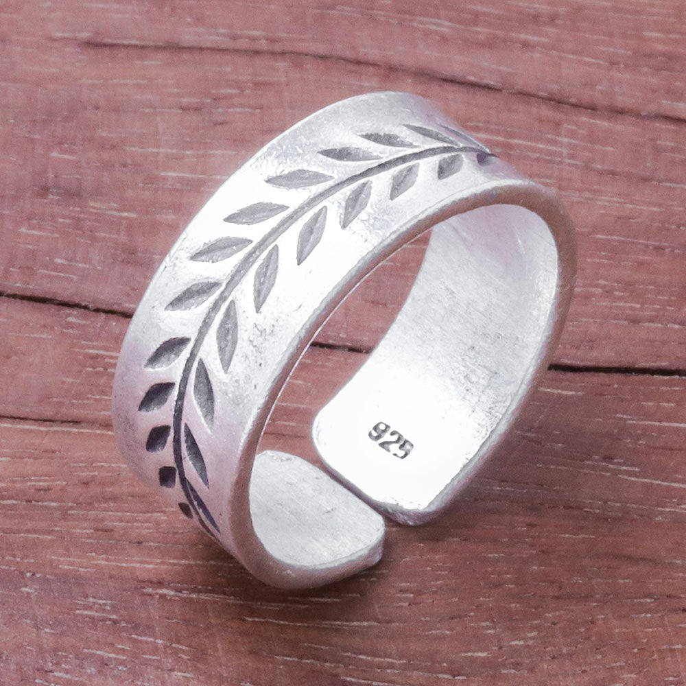 Premium Sterling Silver Leaf Wrap Ring - Handcrafted in Thailand