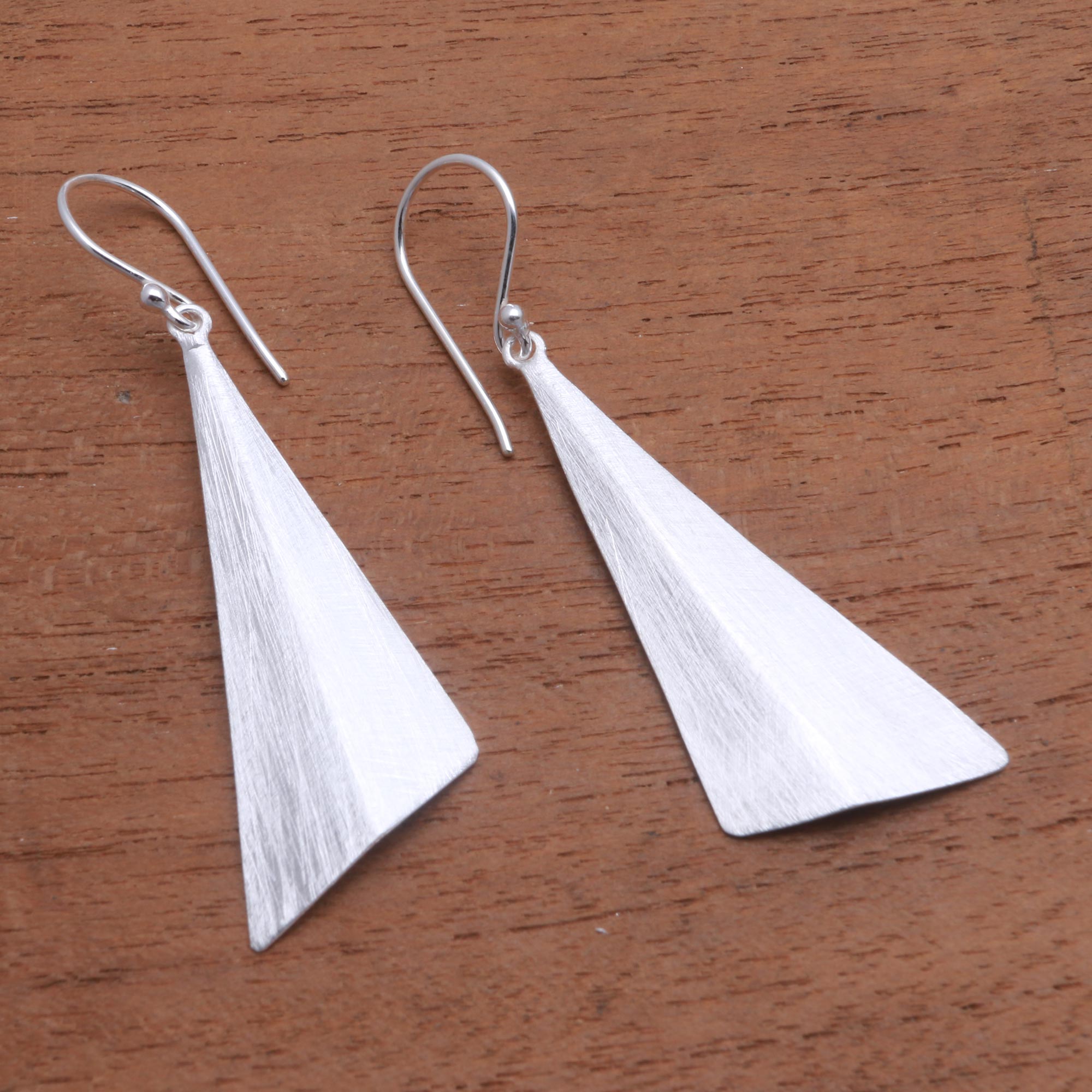 Premium Modern Pyramid Sterling Silver Dangle Earrings – Handcrafted in Bali