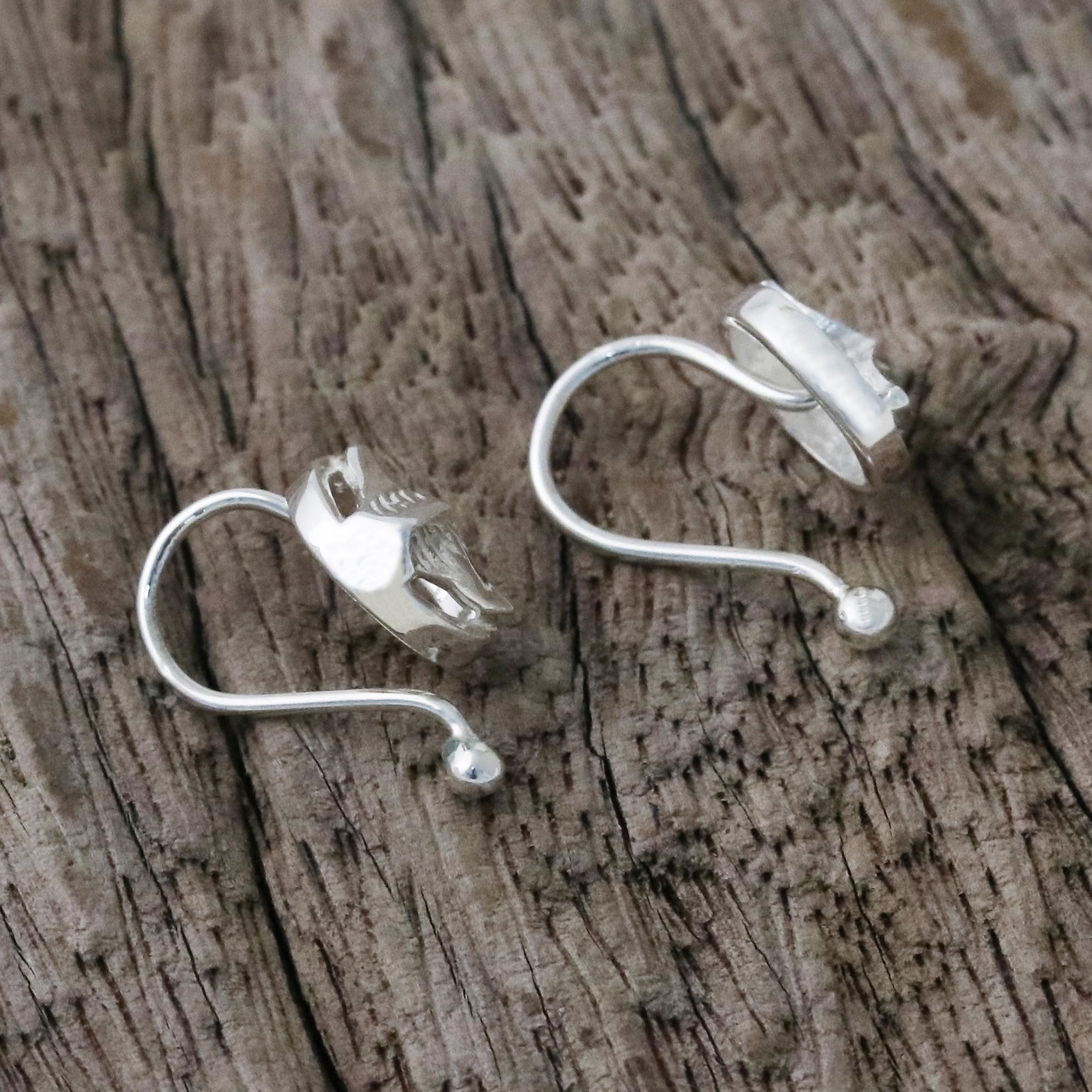 Premium Sterling Silver Whale Tail Ear Cuffs - Handcrafted in Thailand