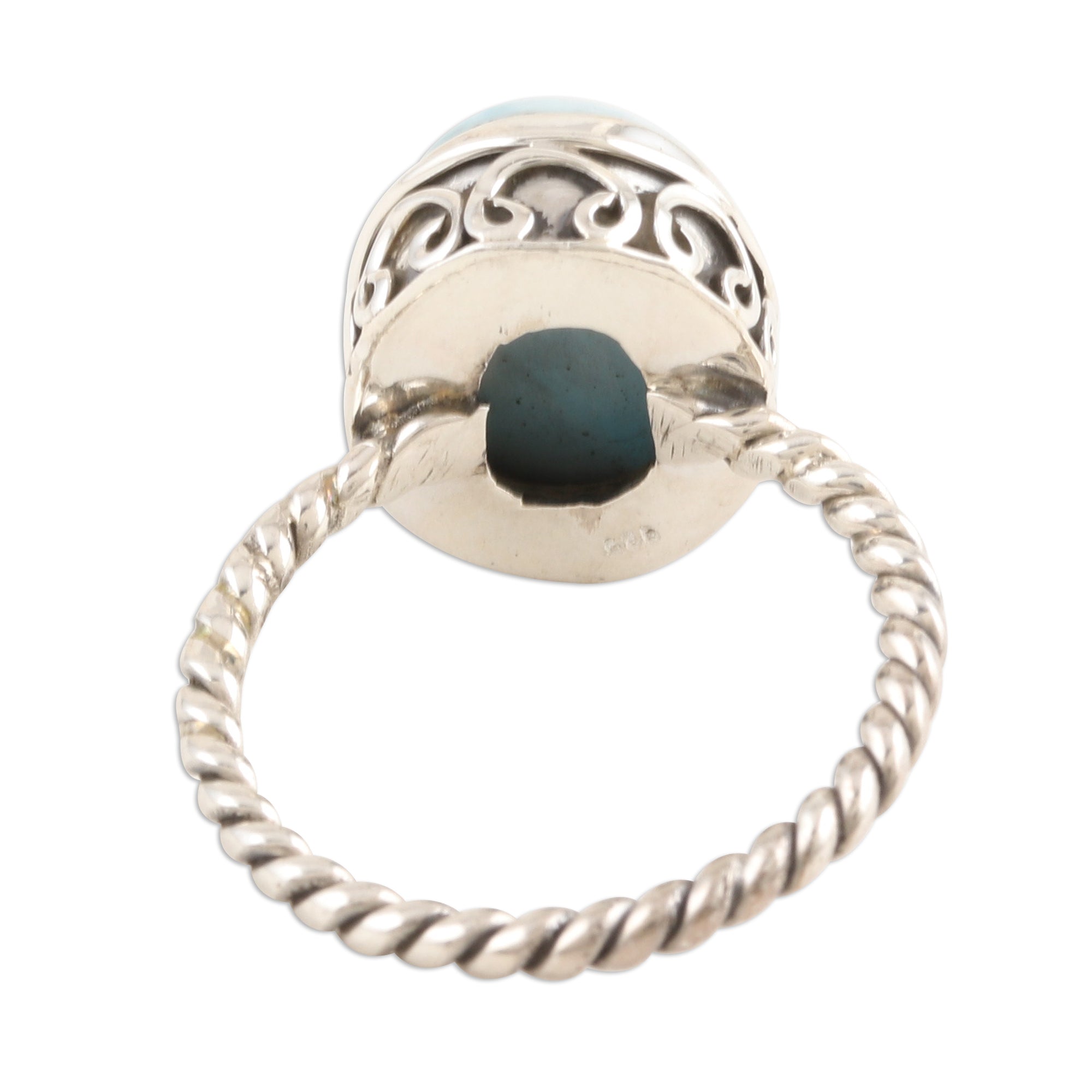 Premium Larimar Sterling Silver Ring - Endless Summer Sky Collection