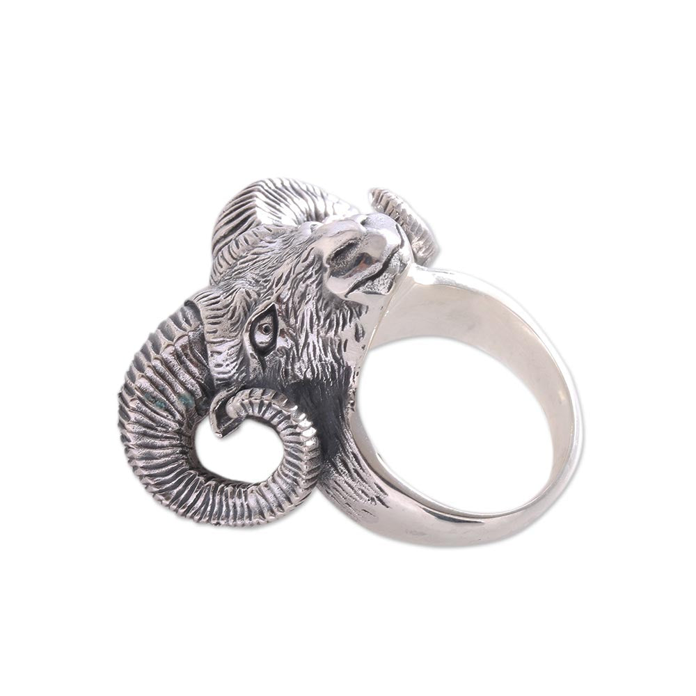 Premium Sterling Silver Ram Gaze Ring