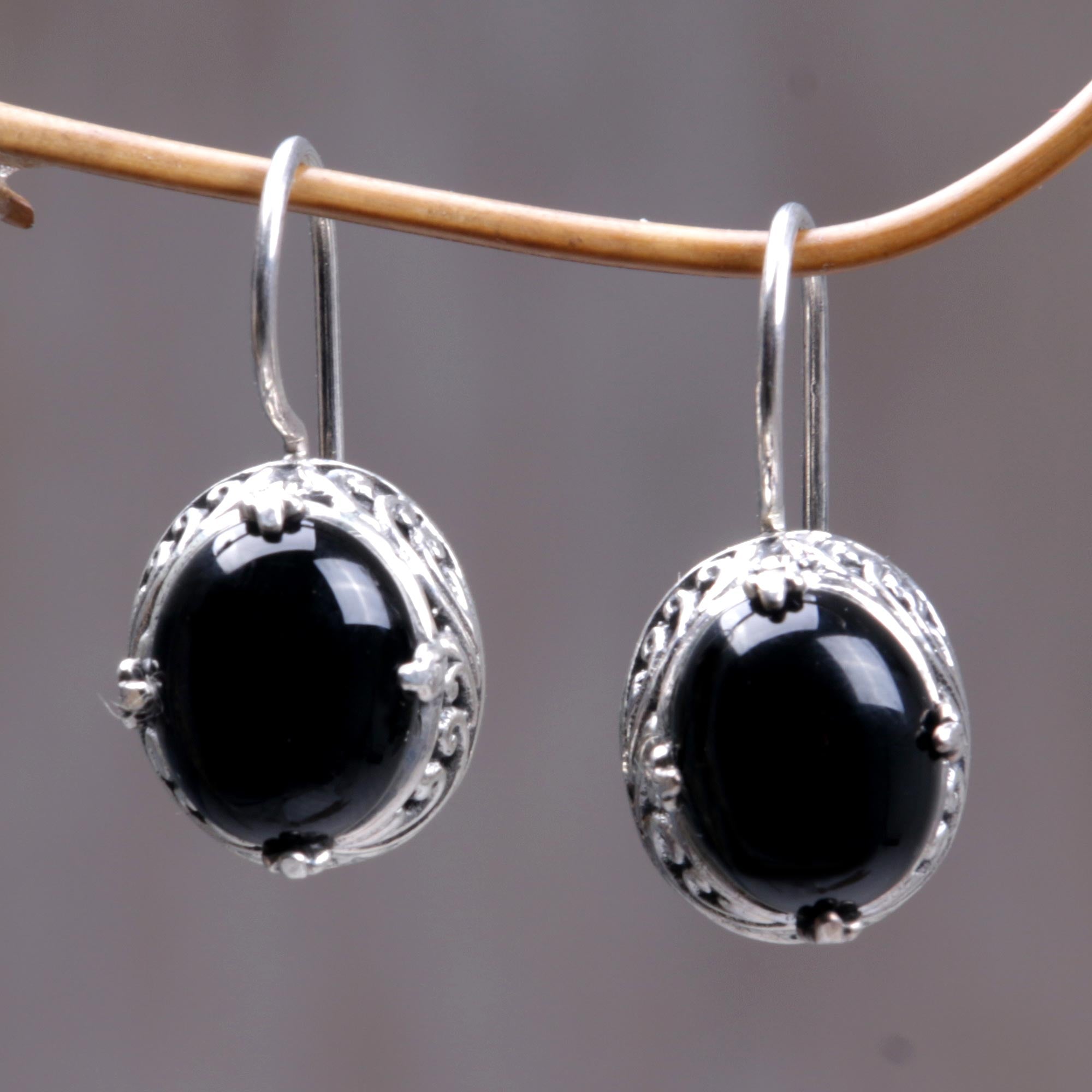 Premium Angel Onyx Silver Drop Earrings - Ultimate Elegance