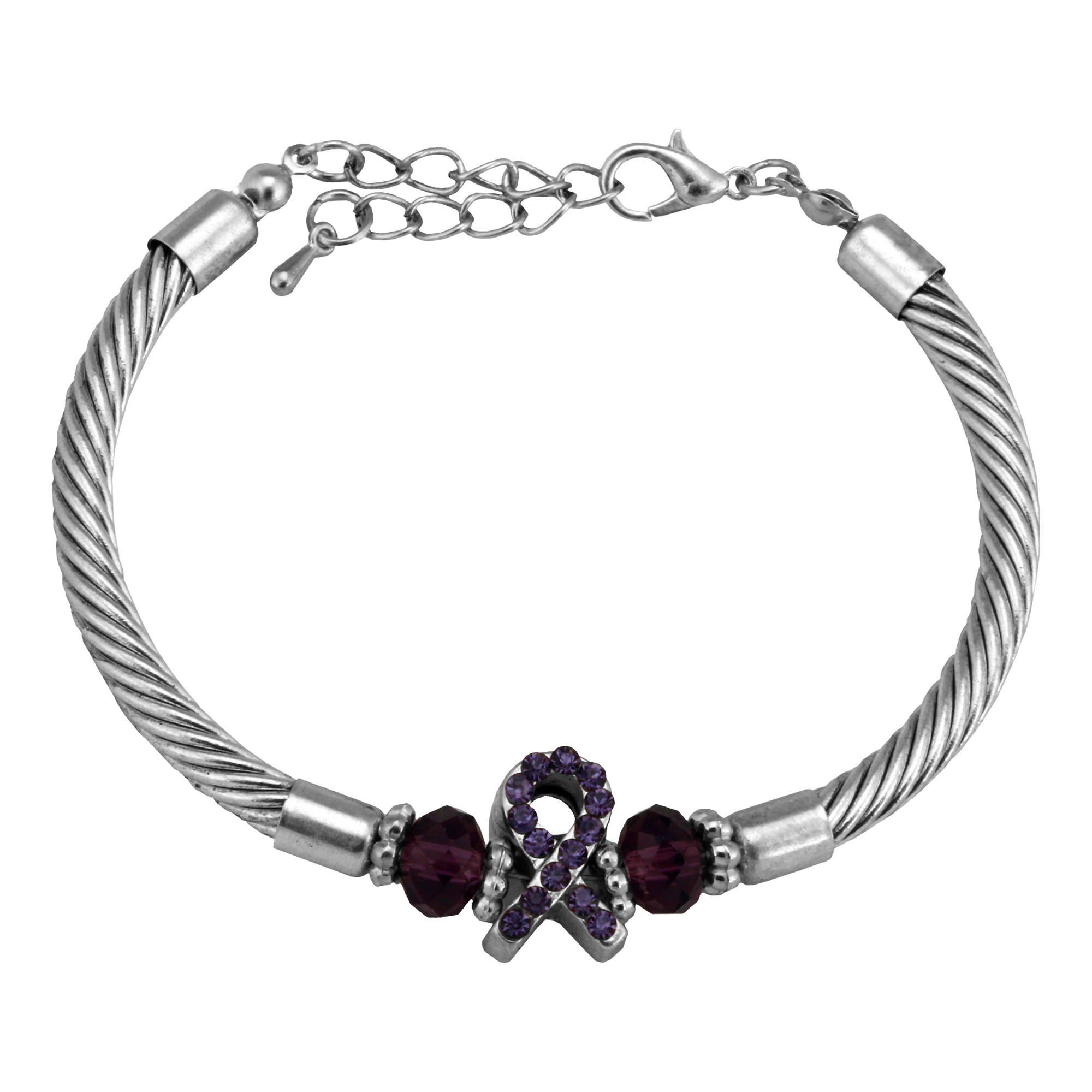 Premium Alzheimer's Awareness Cable Bracelet - Shine for a Cause