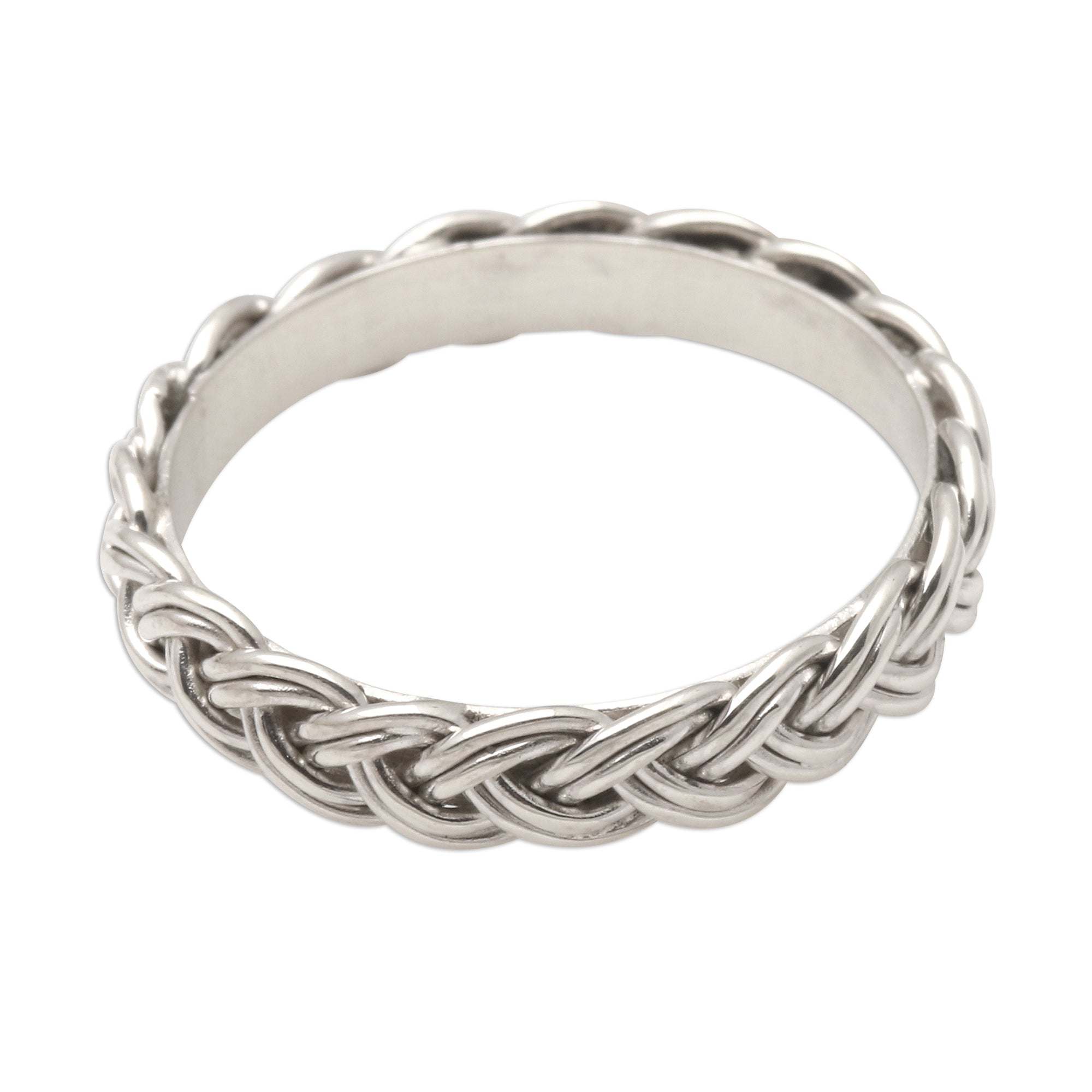 Premium Amlapura Braided Sterling Silver Ring for Women - Elegant & Handcrafted